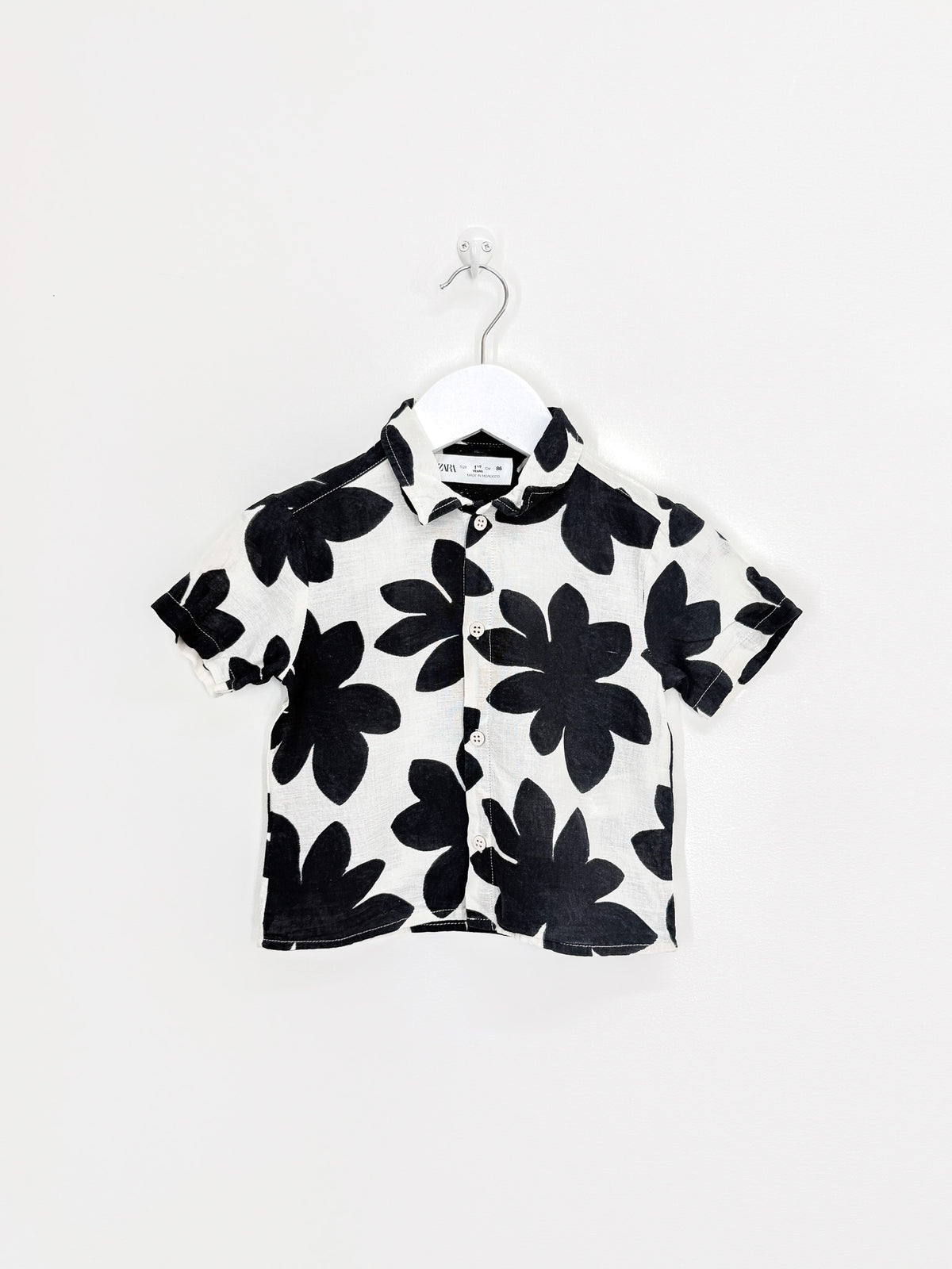 Zara linen blend short sleeve shirt (18m)