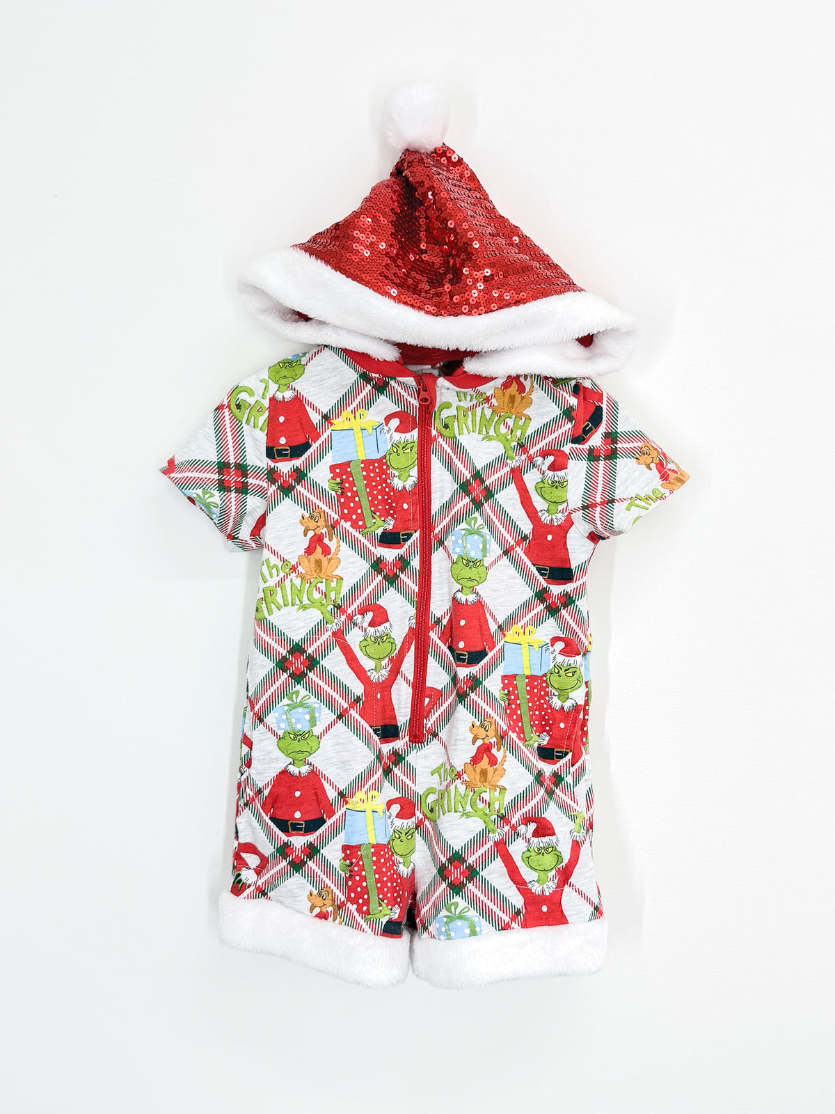 🎄 Peter Alexander x The Grinch xmas hooded romper (2y)