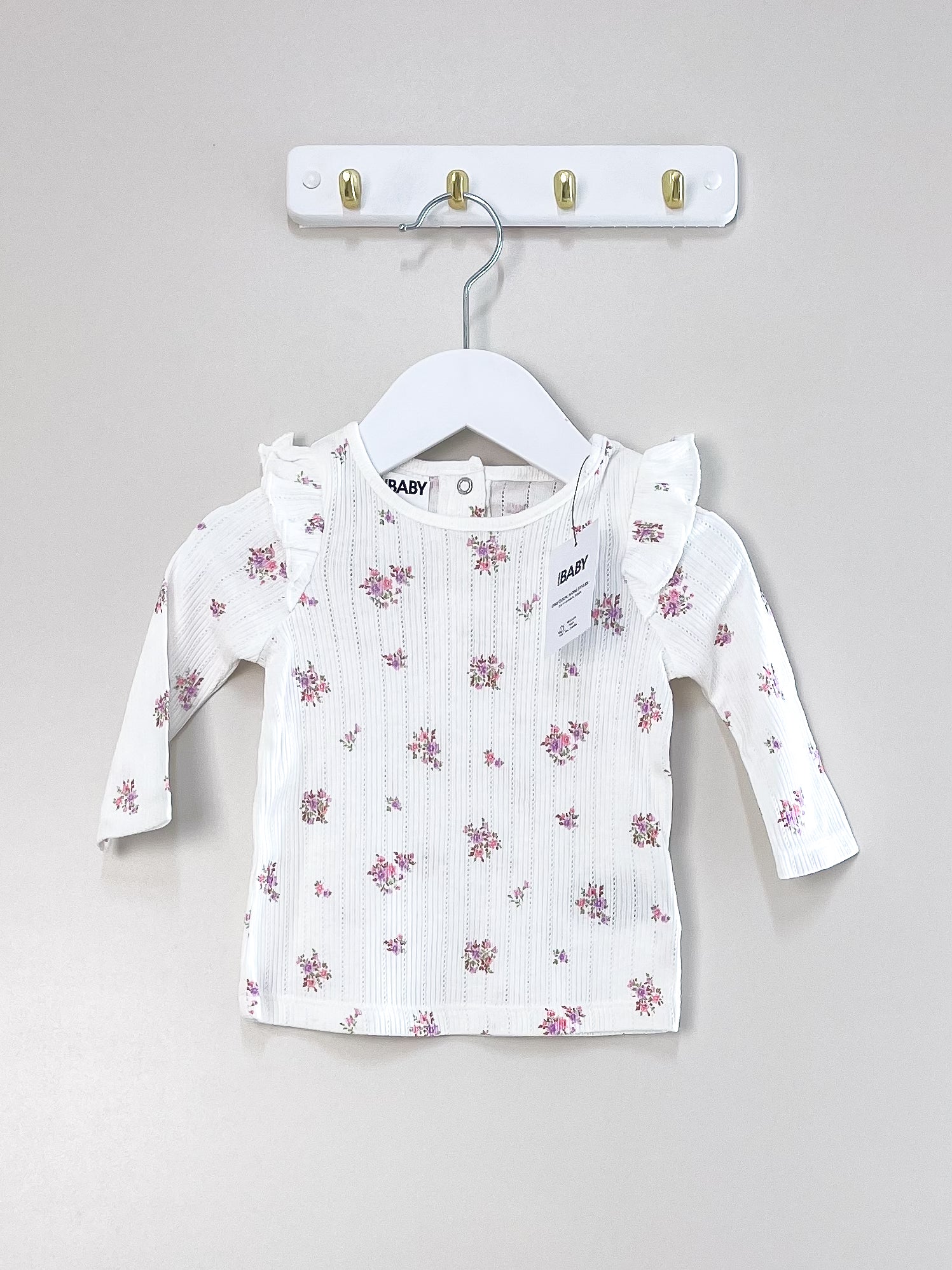BNWT Cotton On Kids pointelle flutter tee (3-6m)
