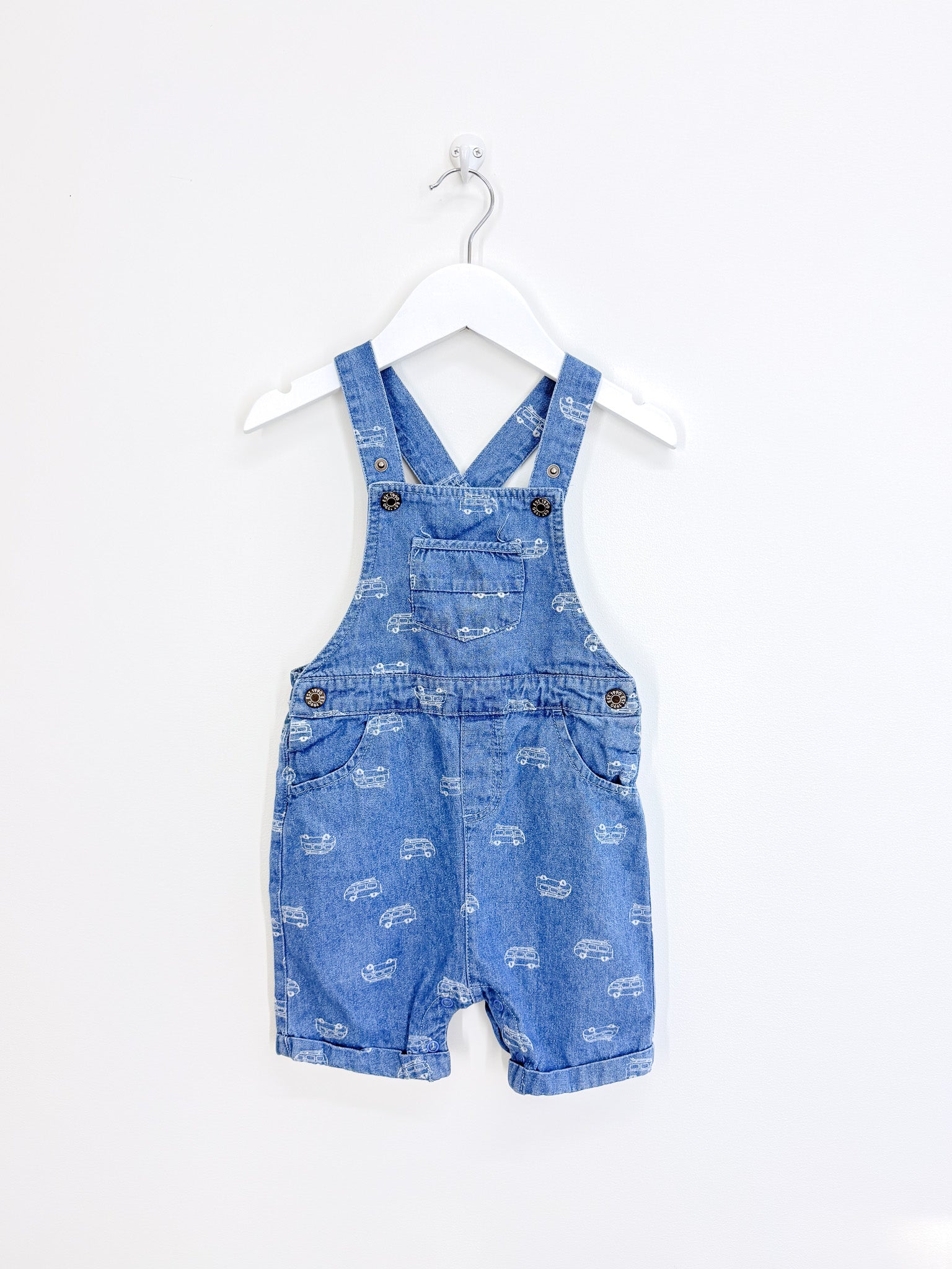 Teeny Weeny denim kombi shortalls (18-24m)