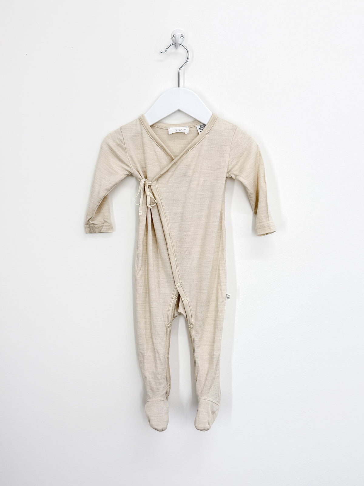 Merino Kids merino wrap onepiece - natural (0-3m)