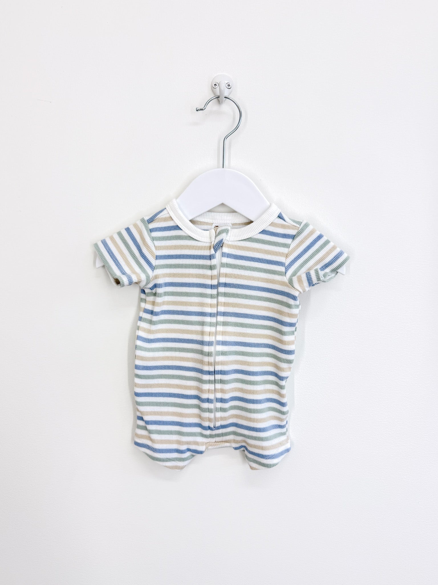 Cotton On Kids rib shortie zipsuit (newborn)