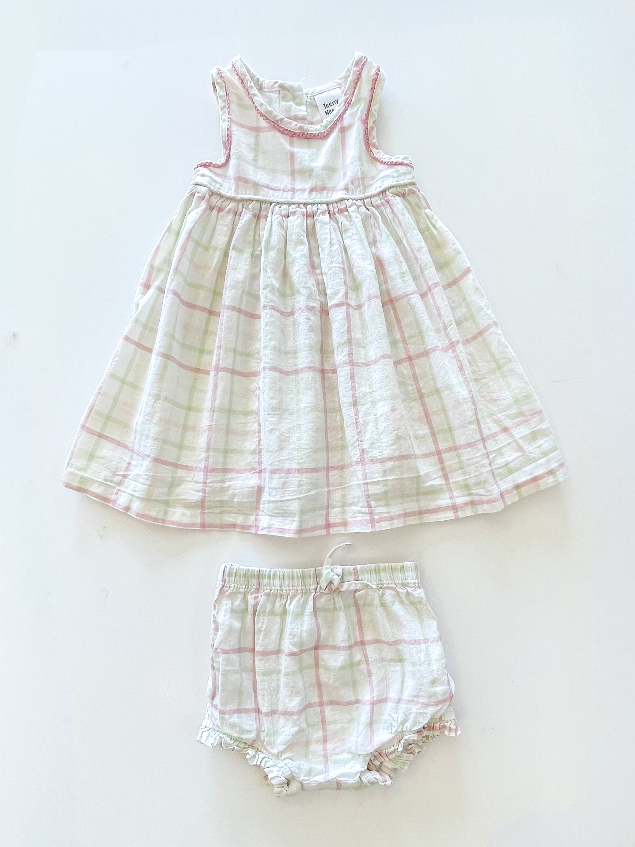 Teeny Weeny linen dress & bloomers set (12-18m)