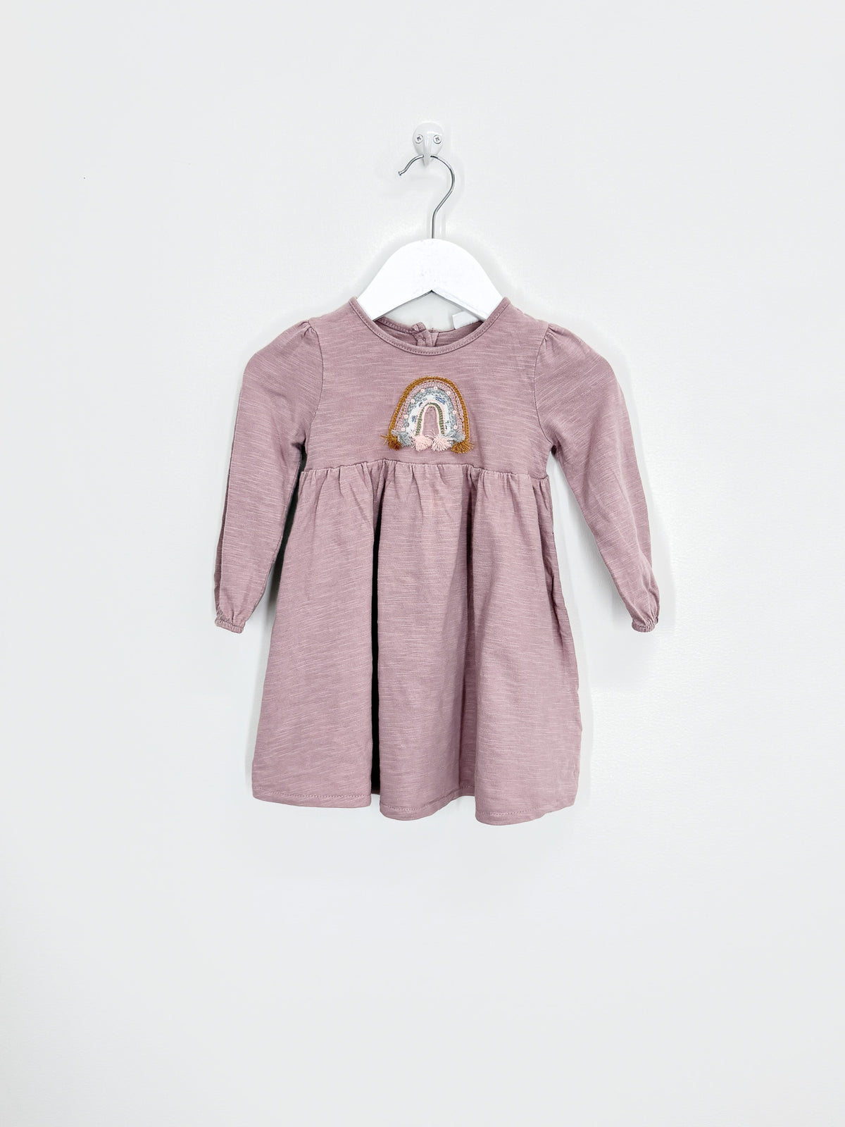 Next long sleeve boho rainbow dress (9-12m)