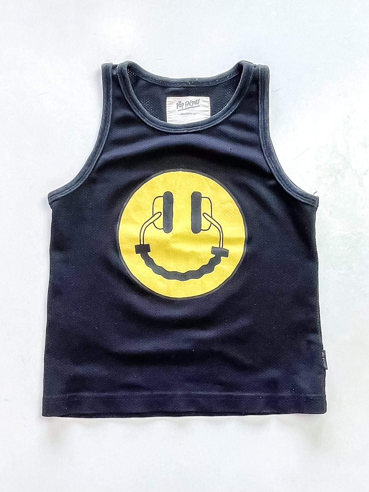 Pop Factory happy headphones mesh tank (2y)