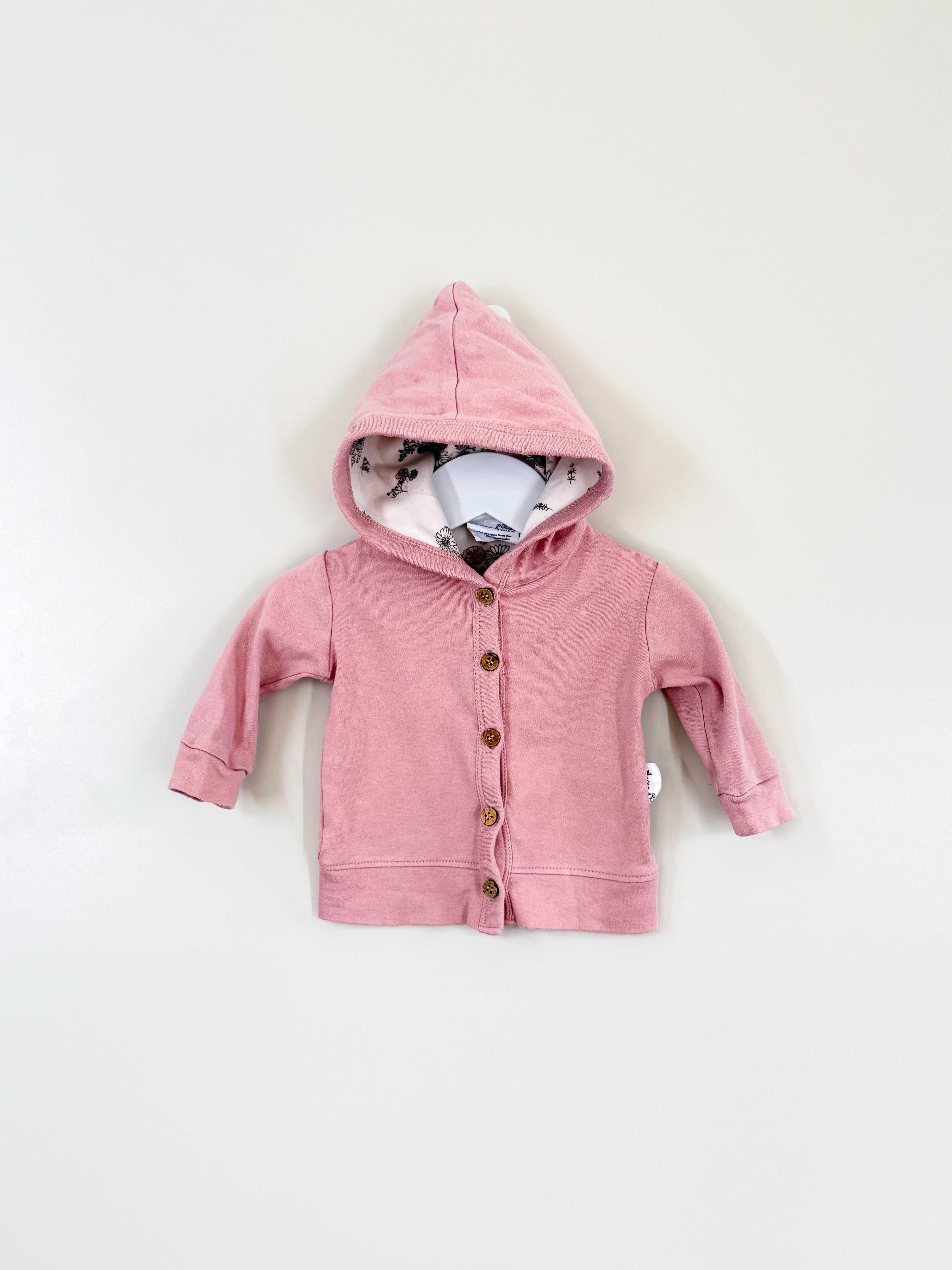 Aster & Oak organic hooded cardigan (0-3m)