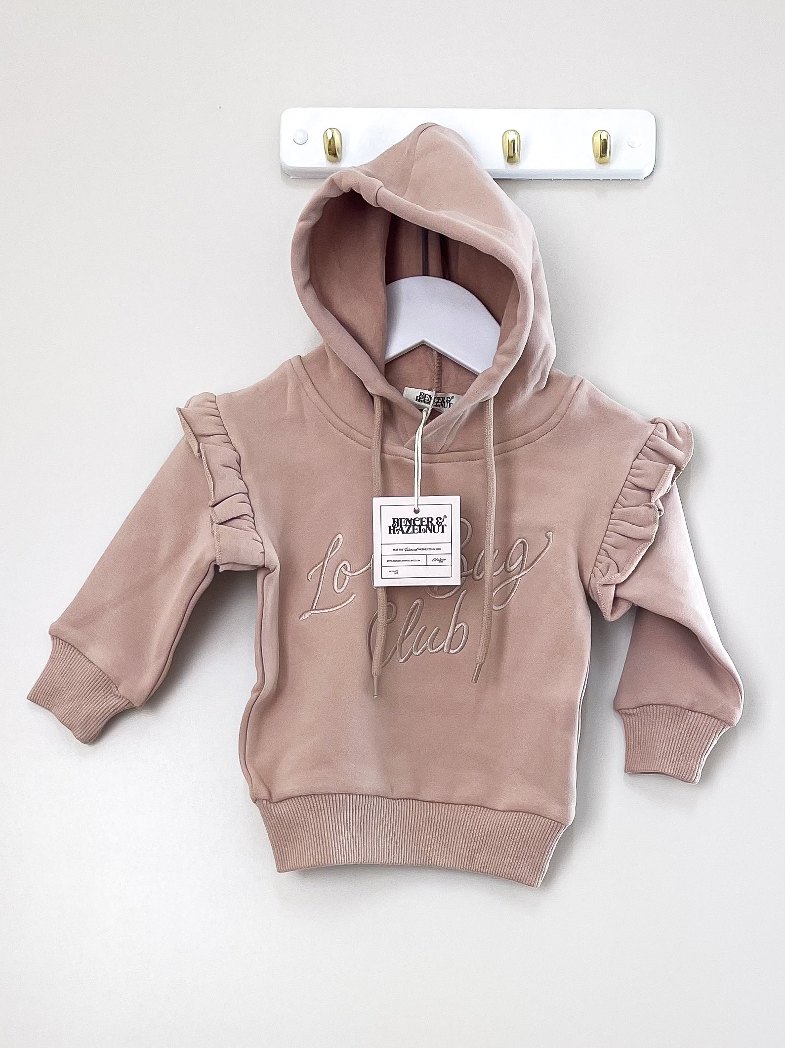 BNWT Bencer & Hazelnut love bug club frill hoodie (3-6m)