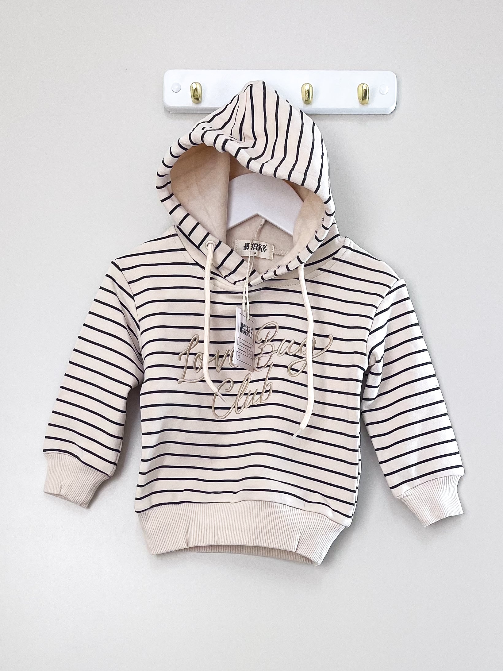 BNWT Bencer & Hazelnut love bug club hoodie - stripe (3y)