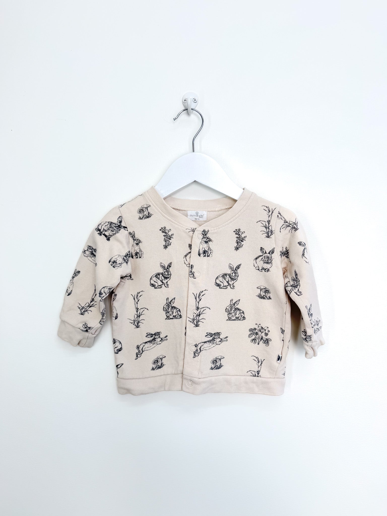 Burrow & Be organic fleece cardigan - meadow (1y)