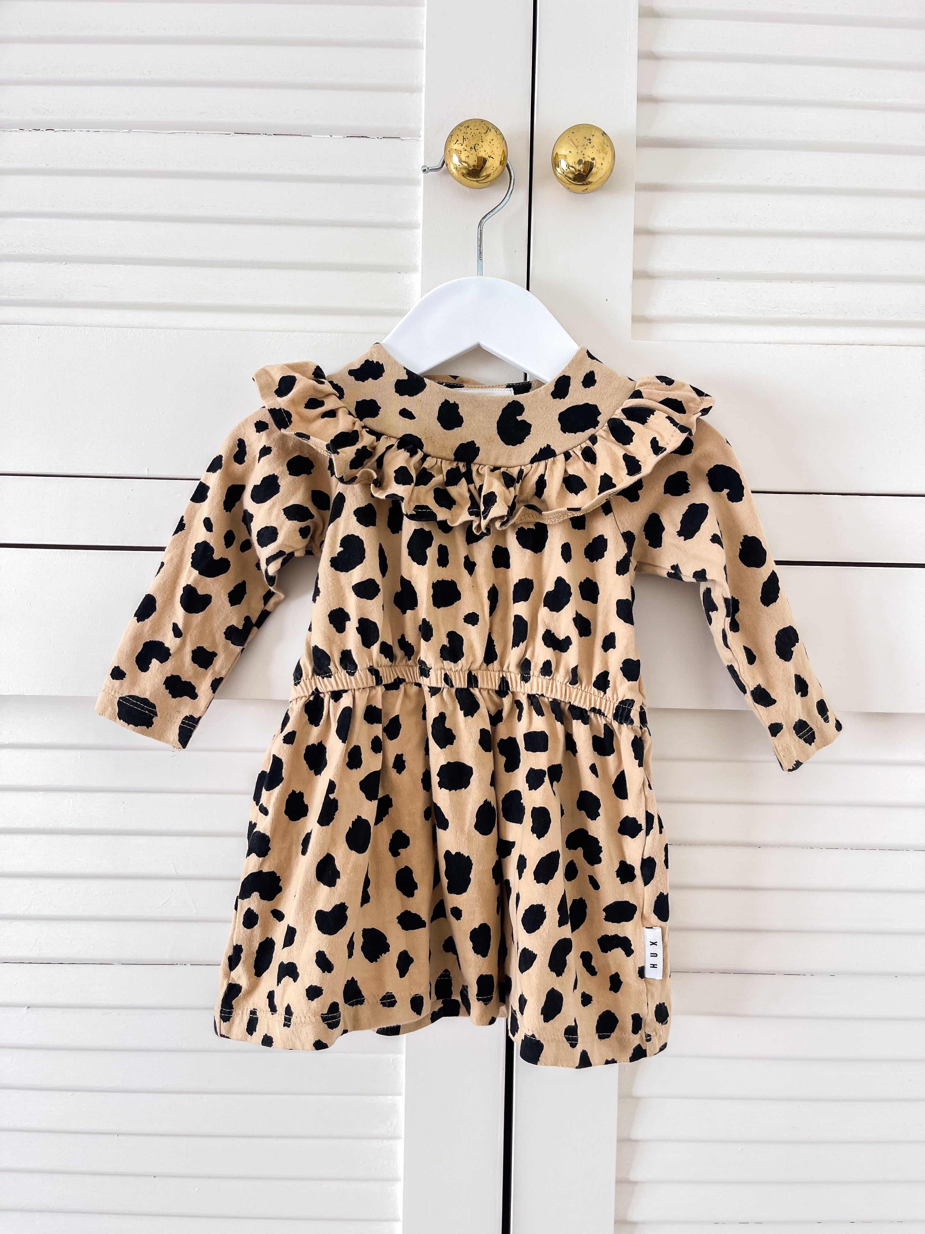 Hux organic animal spot dress (3-6m)