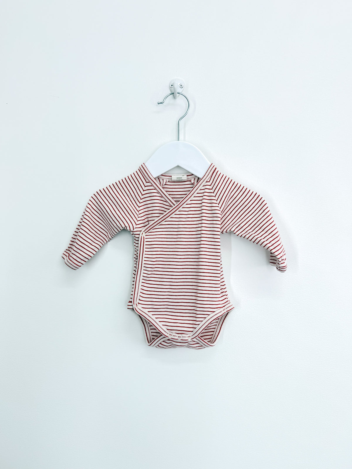 🎄 Nature Baby organic kimono bodysuit - red stripe (newborn)