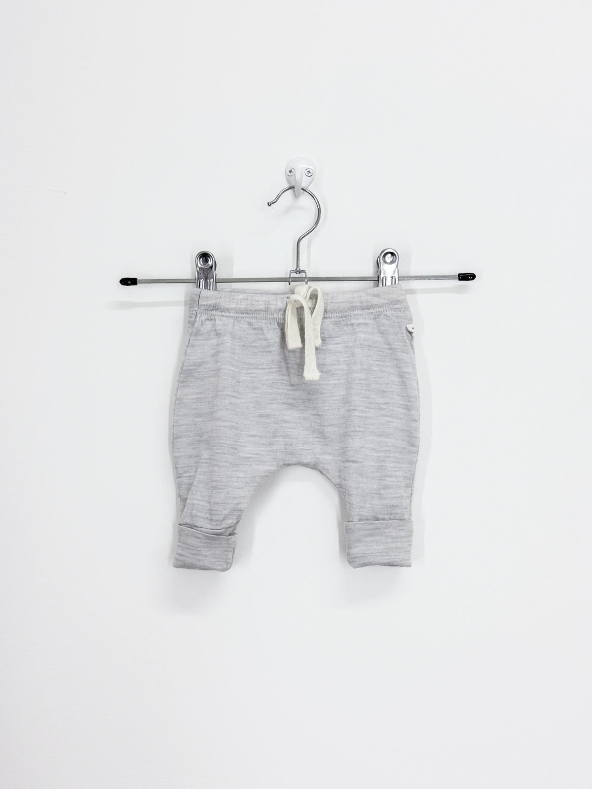 Nature Baby merino drawstring pants - light grey marle (newborn)
