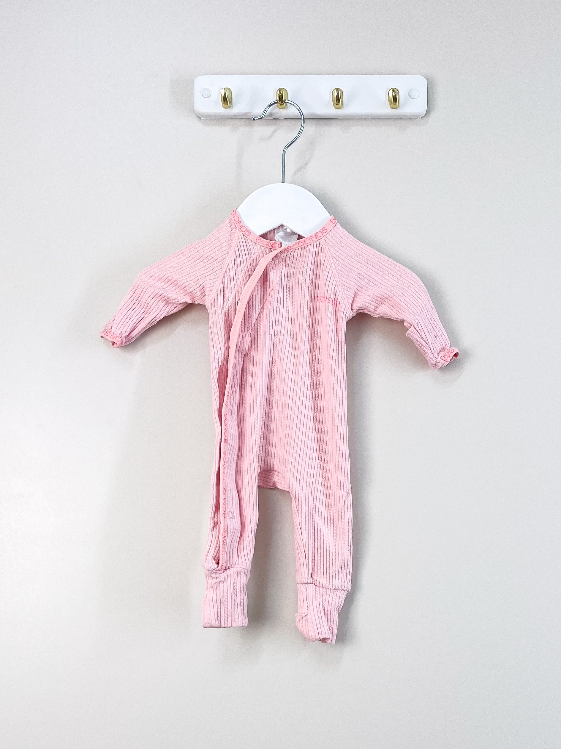 Bonds rib cozysuit - pink (3-6m)