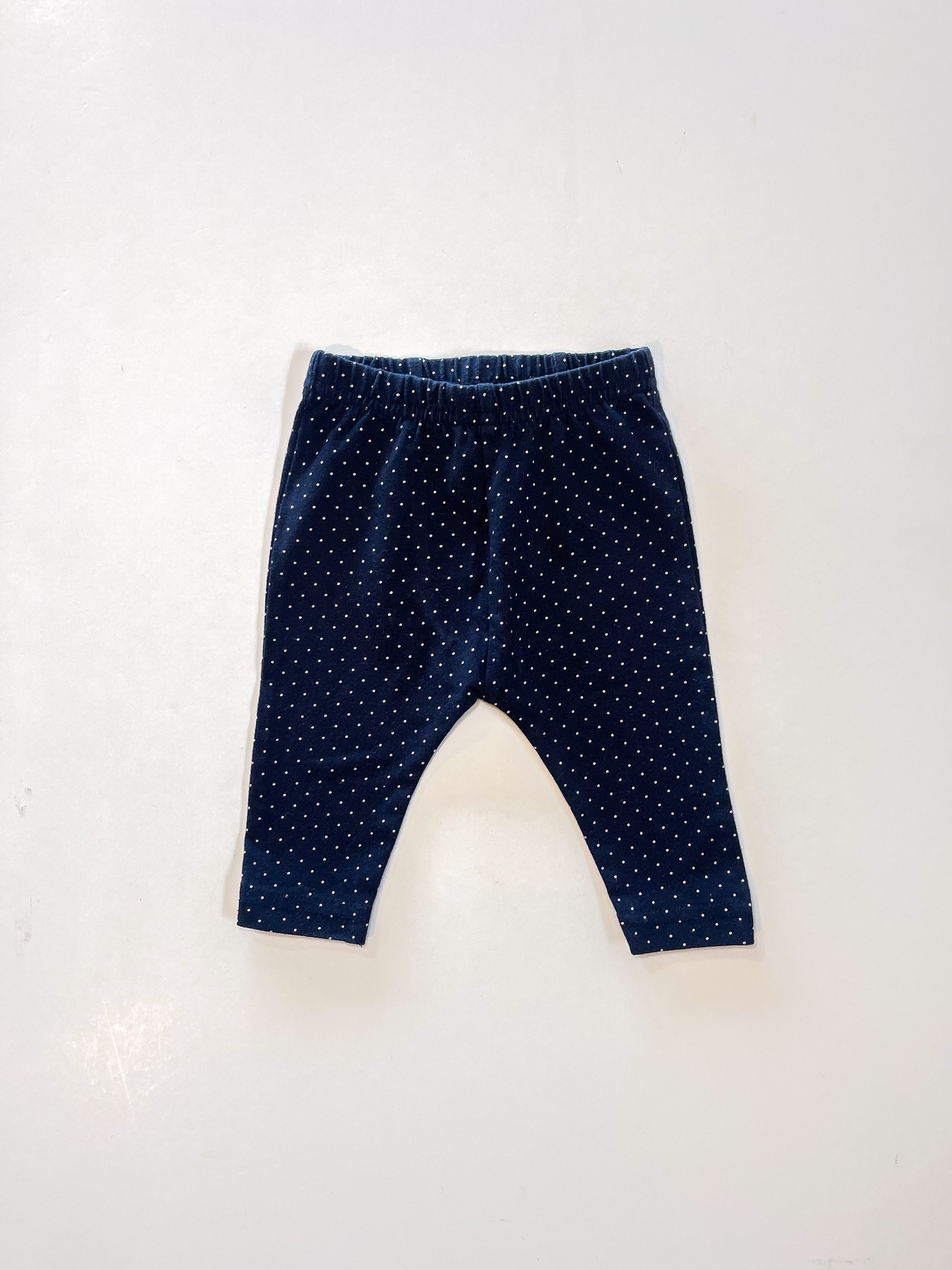 Nature Baby organic leggings - navy spot (0-3m)