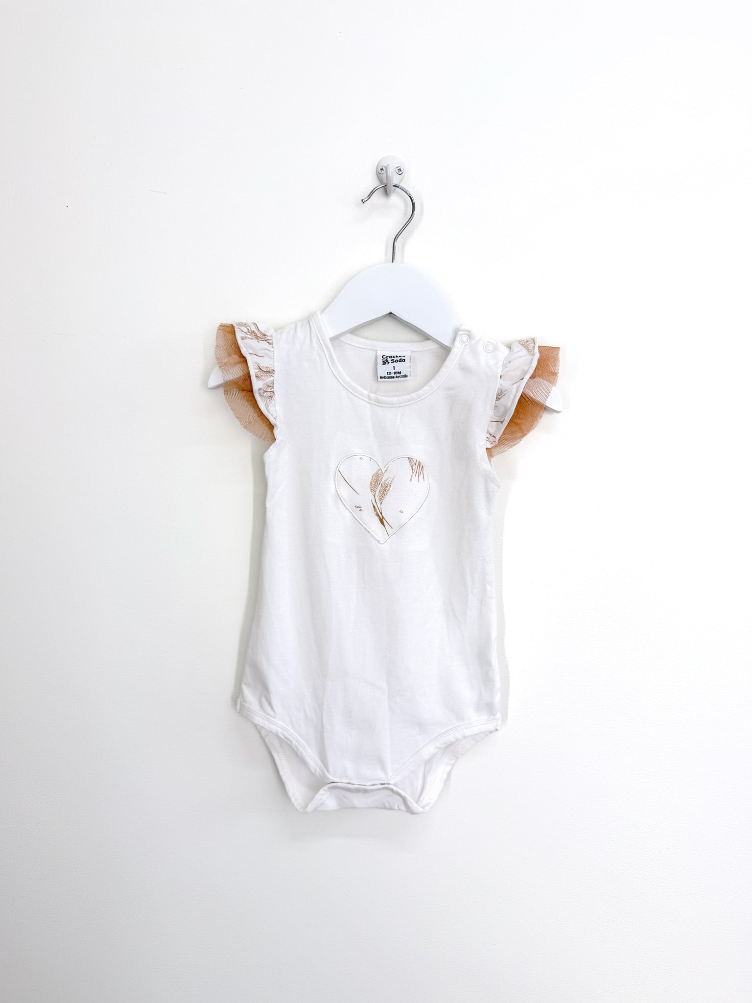 Cracked Soda tulle sleeve bodysuit (12-18m)