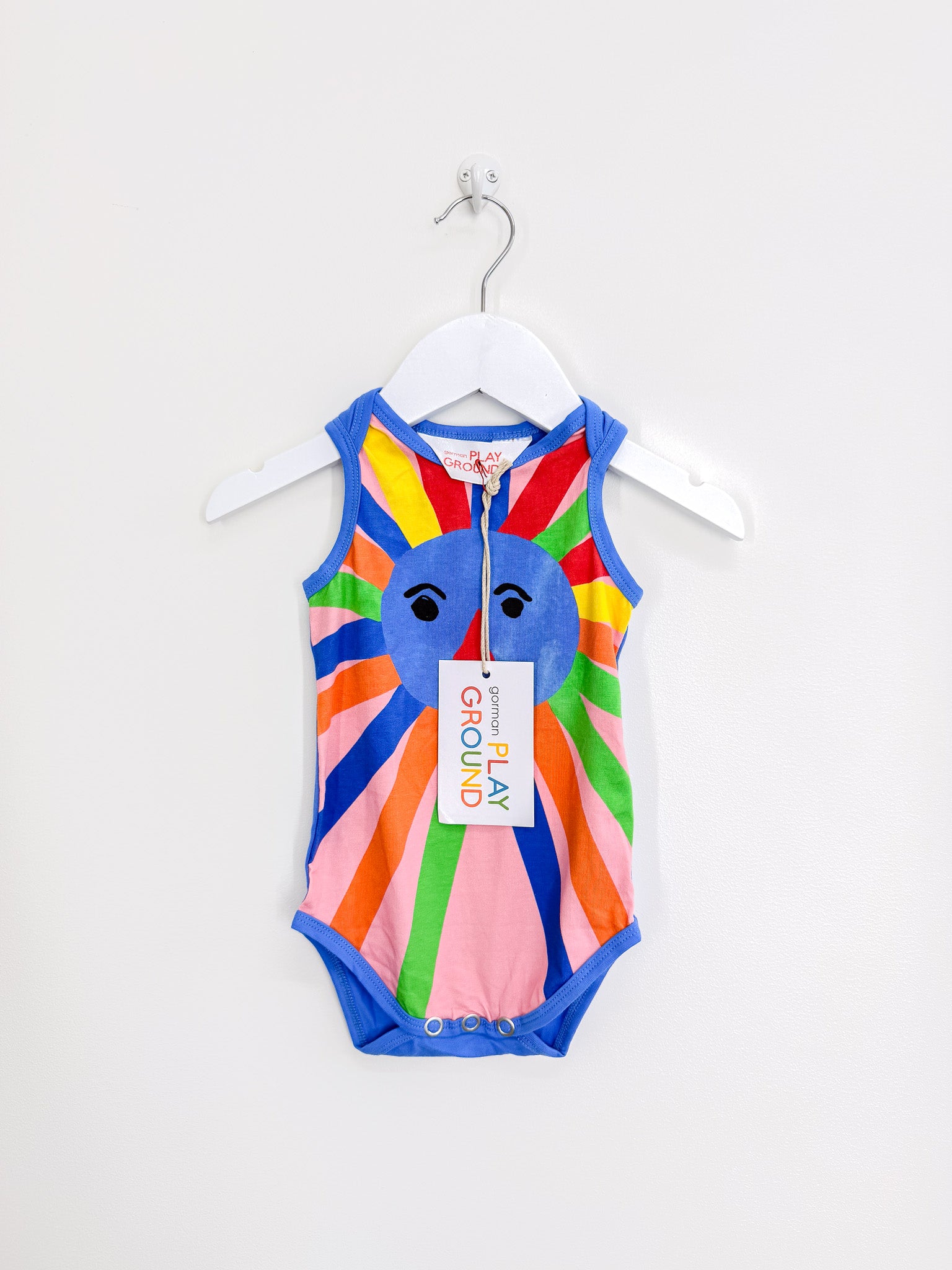 BNWT Gorman organic happy sun face bodysuit (3-6m)