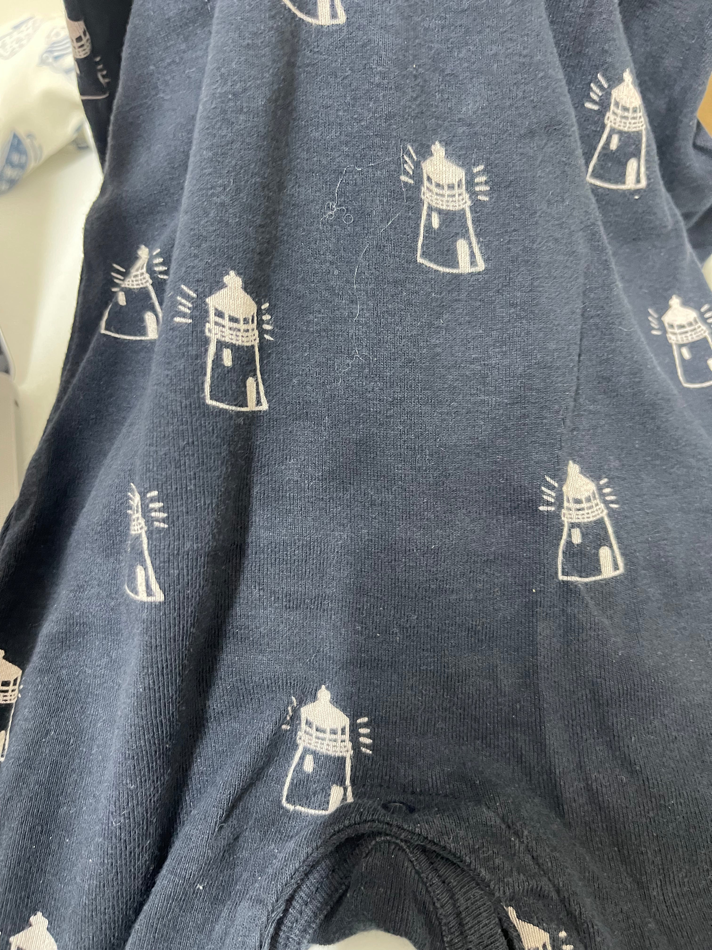 Nature Baby organic henley PJ suit - lighthouse (6-12m)