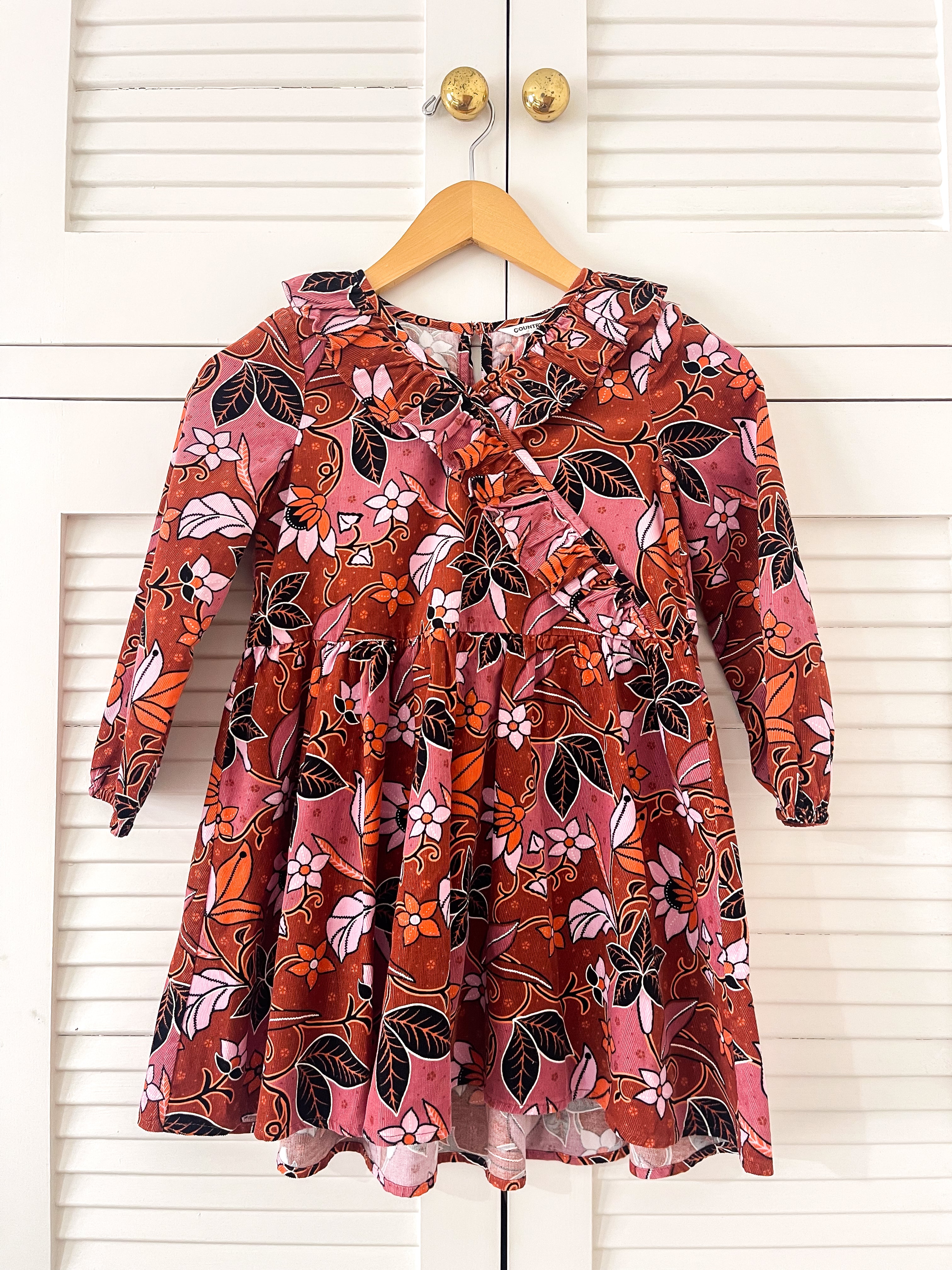 Country Road autumn floral pincord dress (5y)