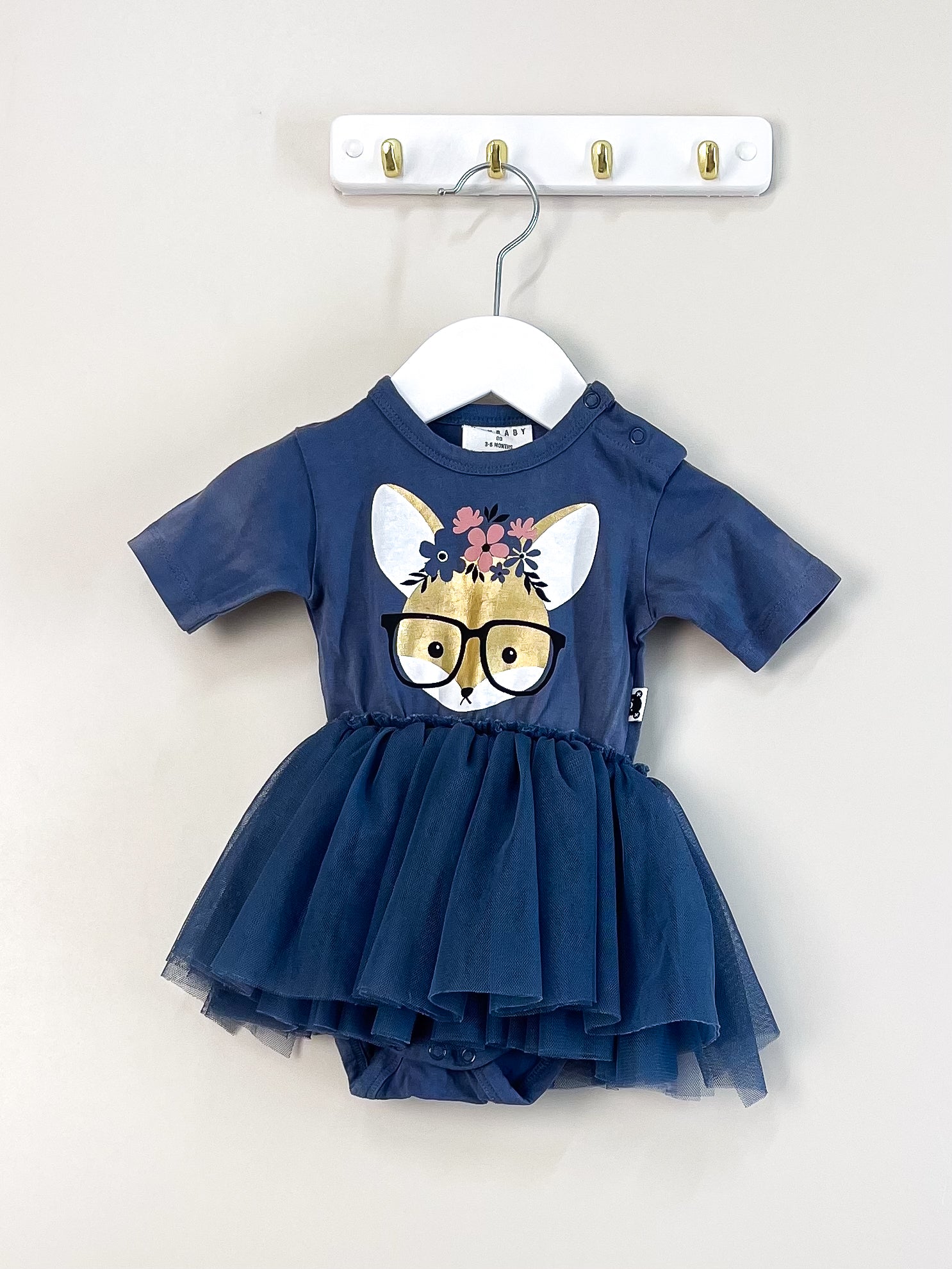 Hux organic flower fox ballet dress (3-6m)