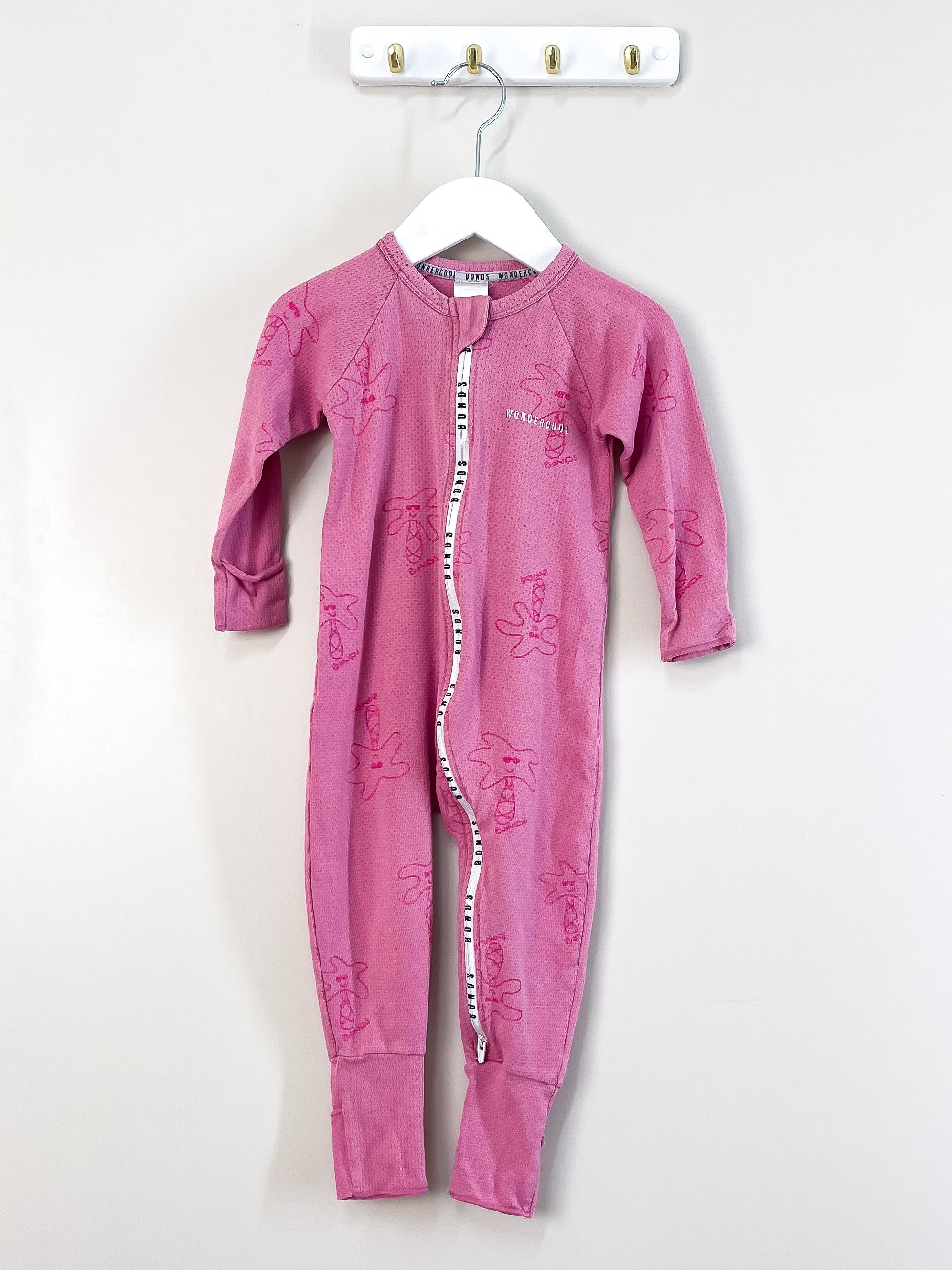 Bonds wondercool wondersuit - pink palms (12-18m)