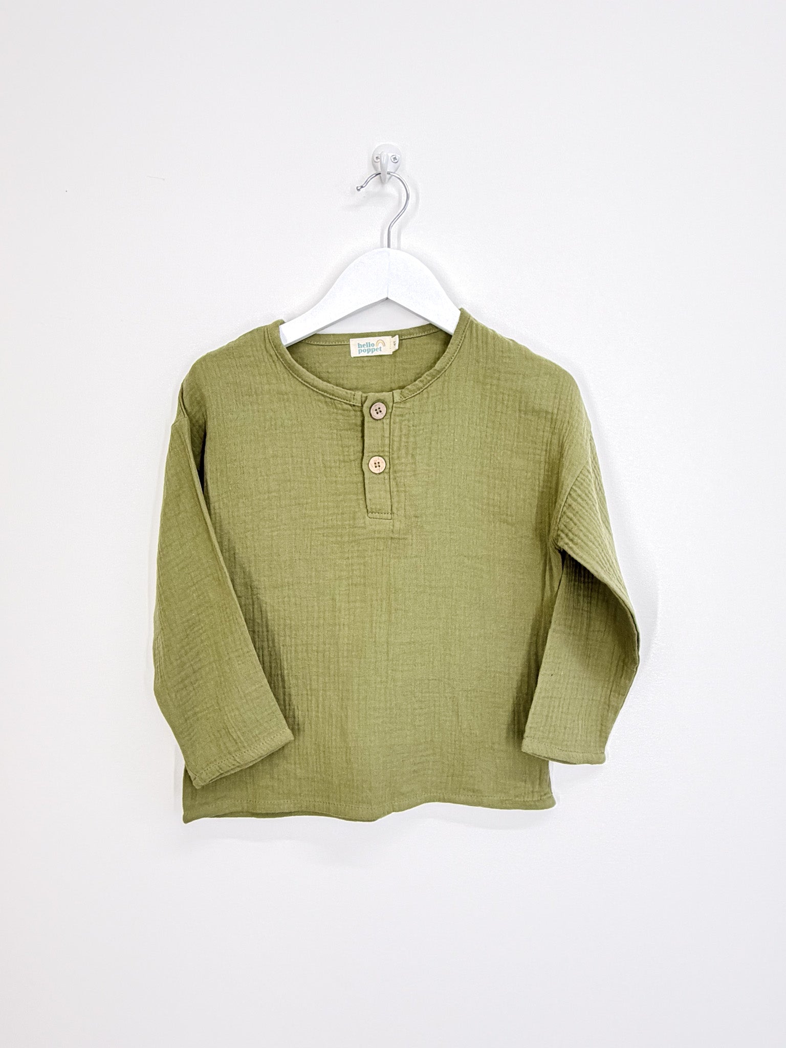 BNWOT Hello Poppet organic muslin henley (4y)