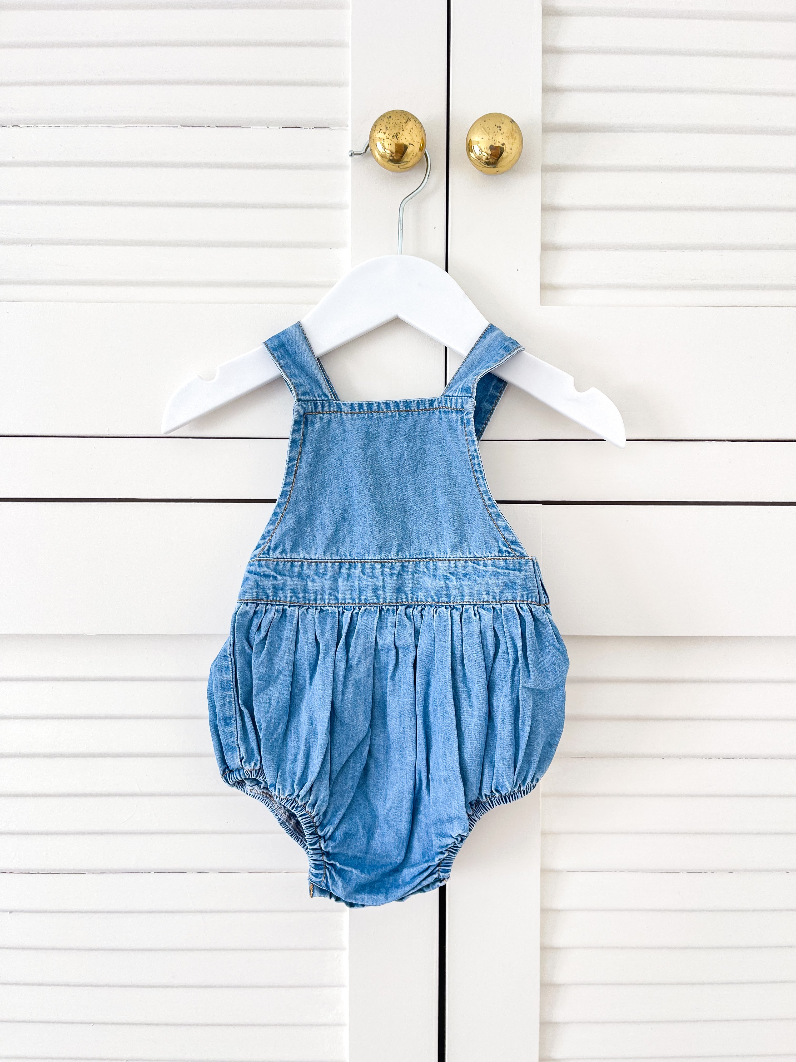 Nature Baby organic georgie chambray romper (3-6m)