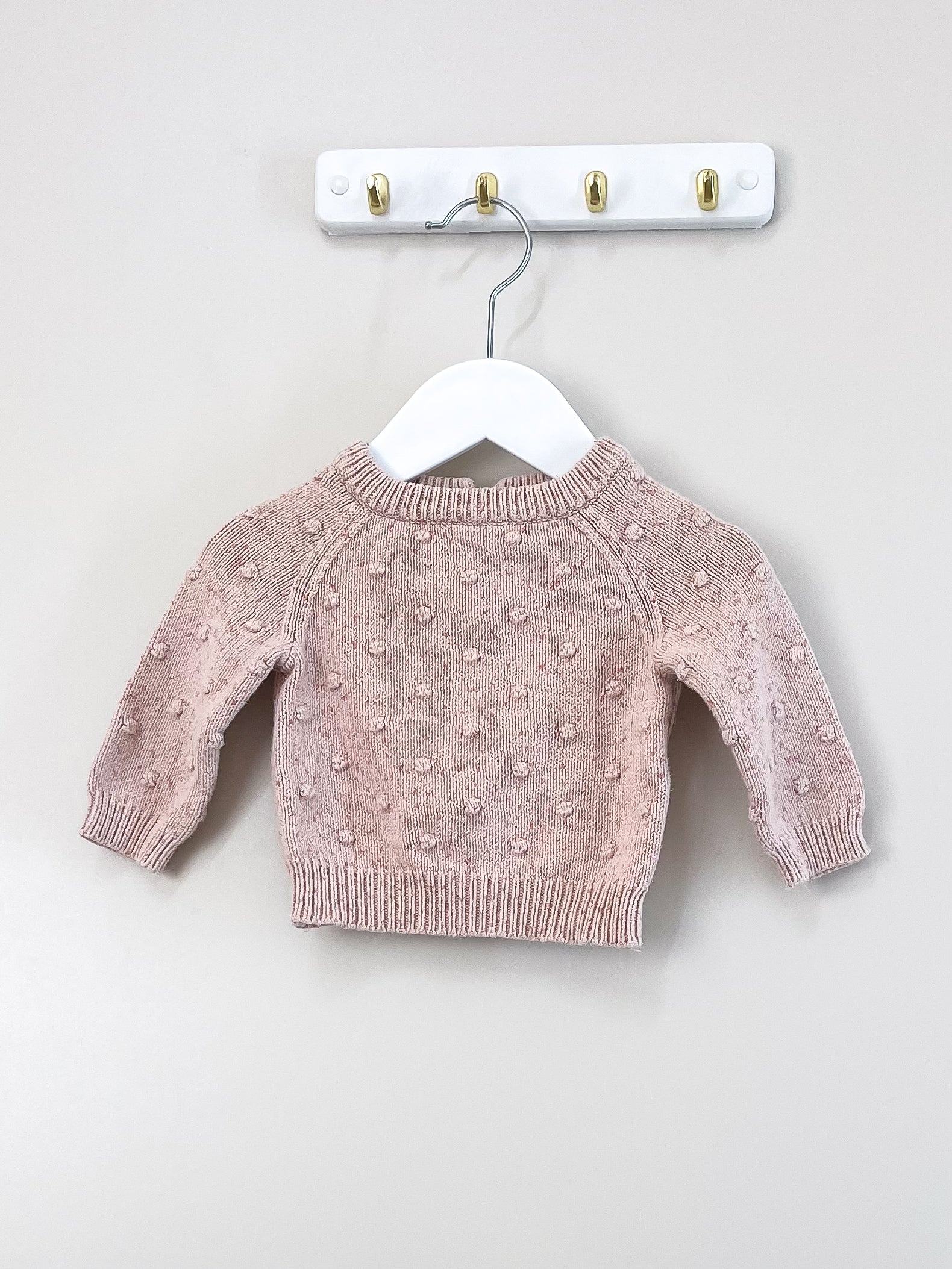 Jamie Kay dotty knit jumper - bubblegum fleck (3-6m)