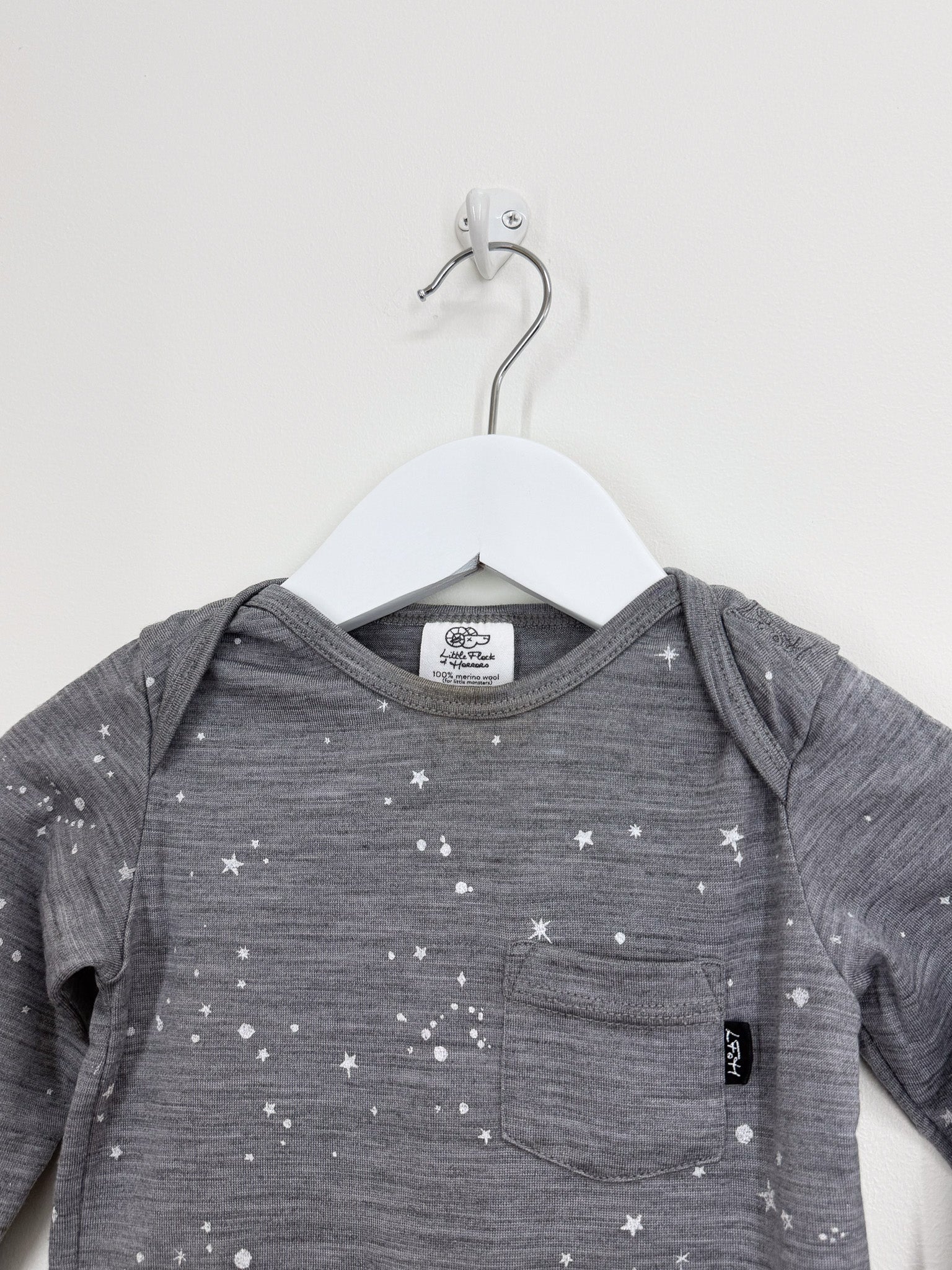 Little Flock Of Horrors merino bodysuit (18-24m)