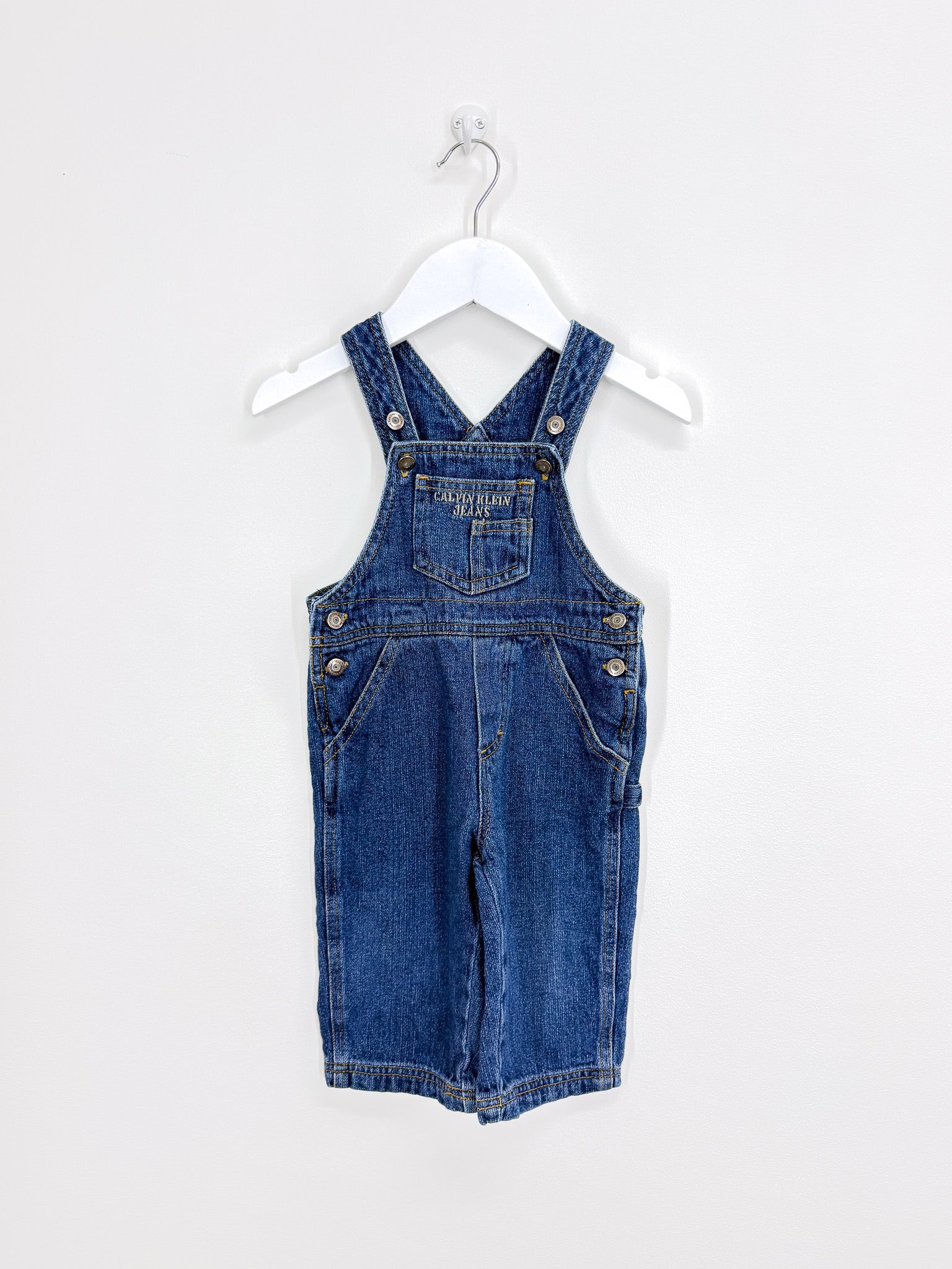 Calvin Klein denim overalls (12m)