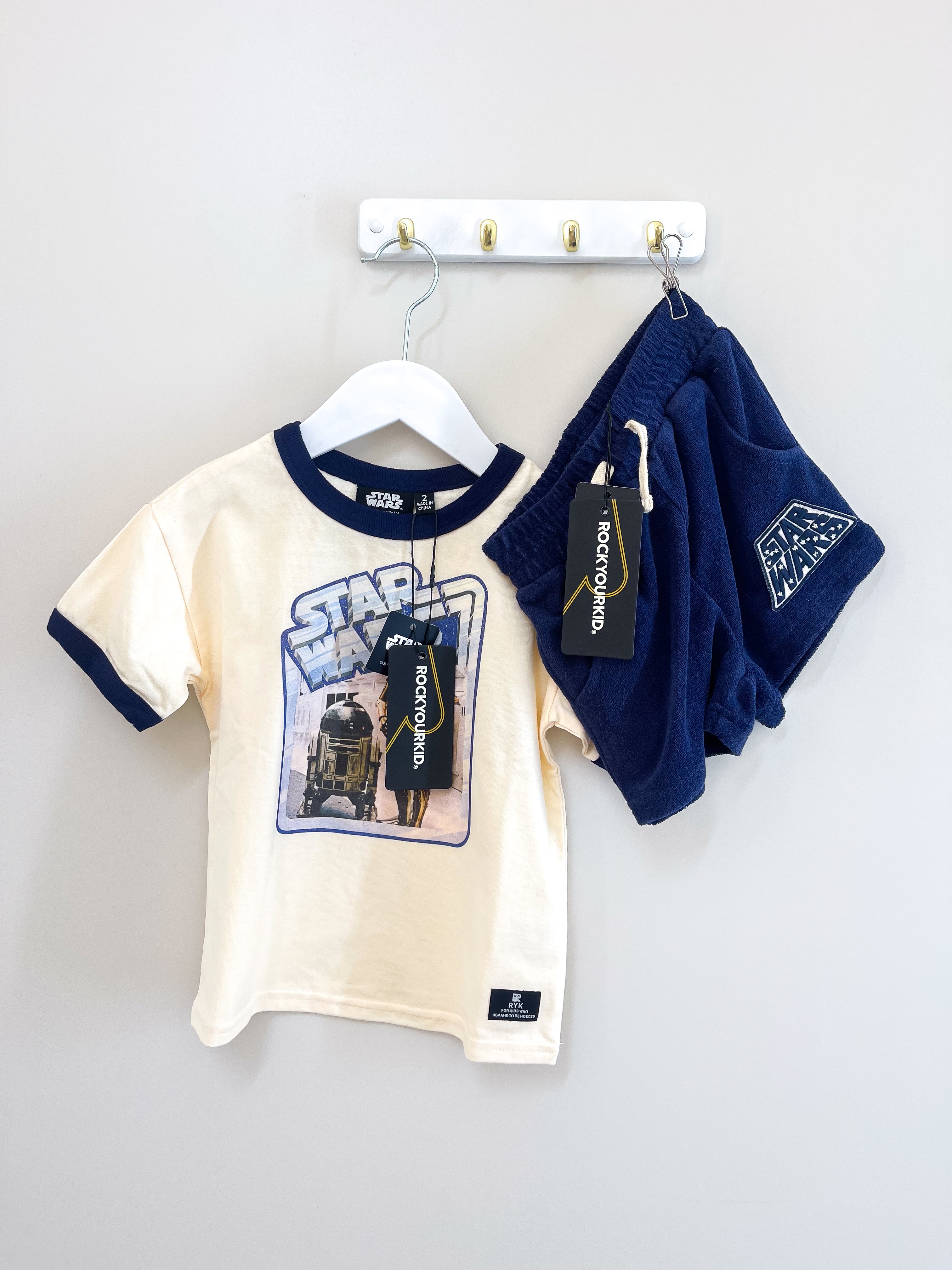 BNWT Rock Your Baby x Star Wars droids ringer terry set (2y)