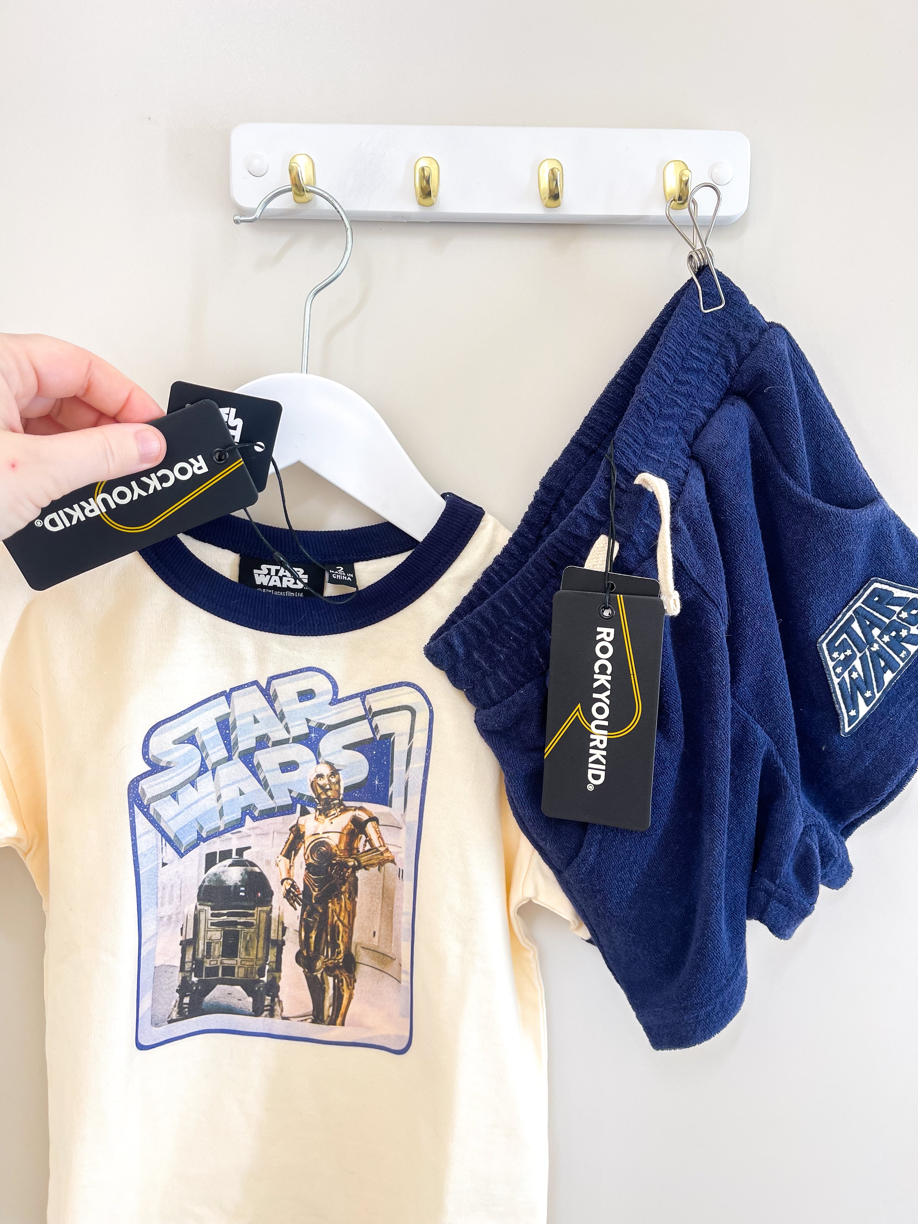 BNWT Rock Your Baby x Star Wars droids ringer terry set (2y)