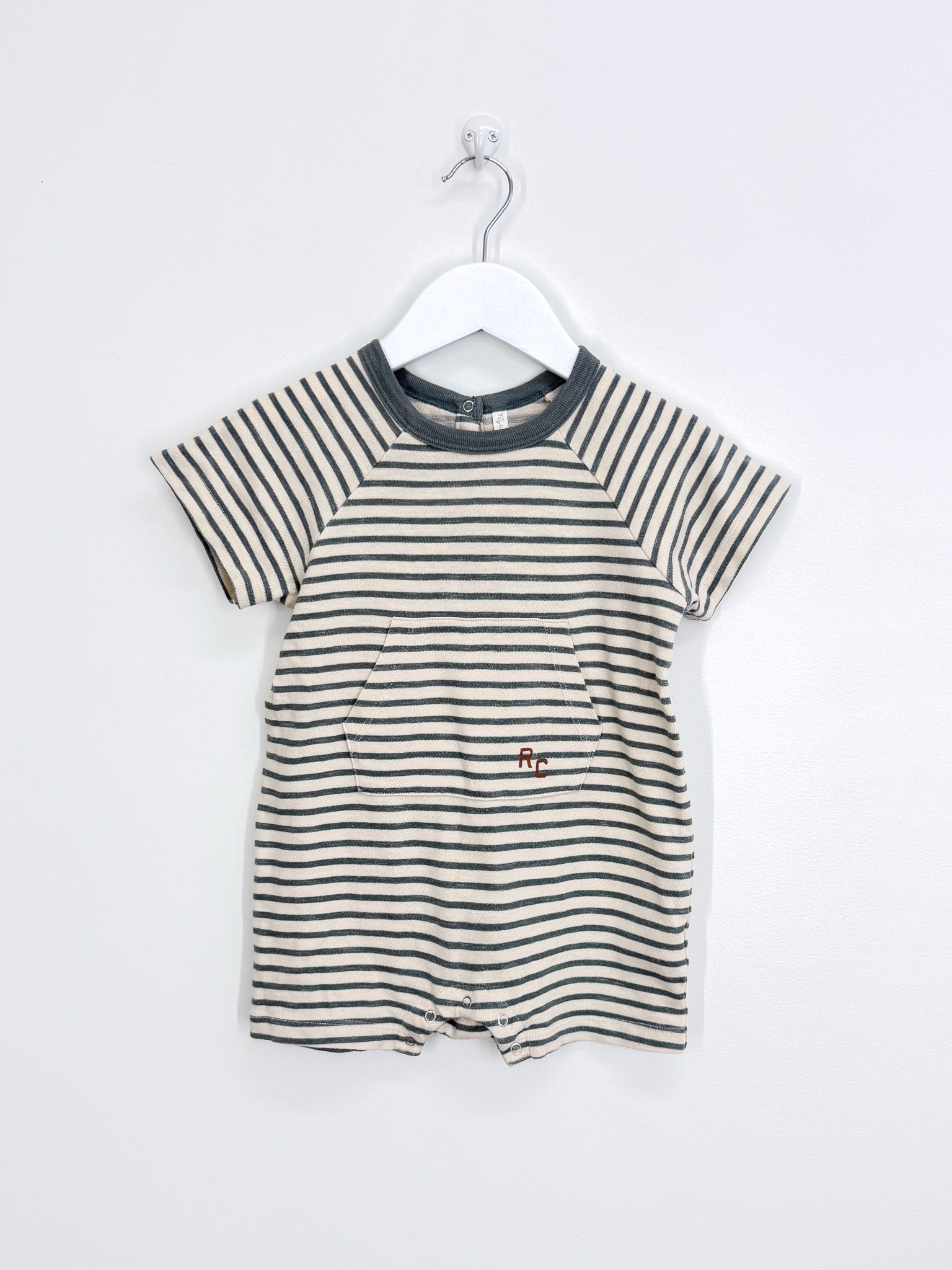 Rylee + Cry striped shortie romper (18-24m)
