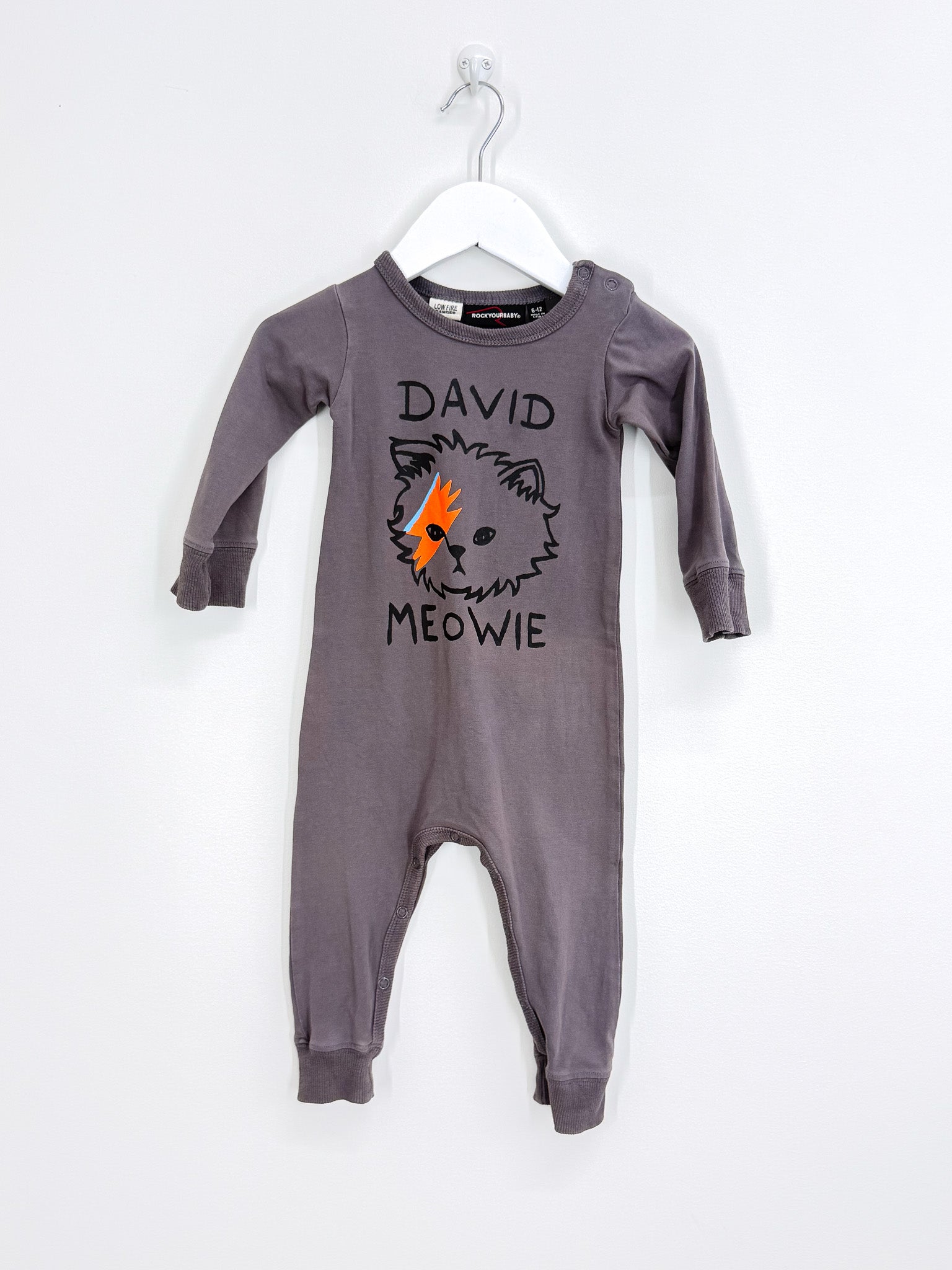 Rock Your Baby david meowie onesie (6-12m)