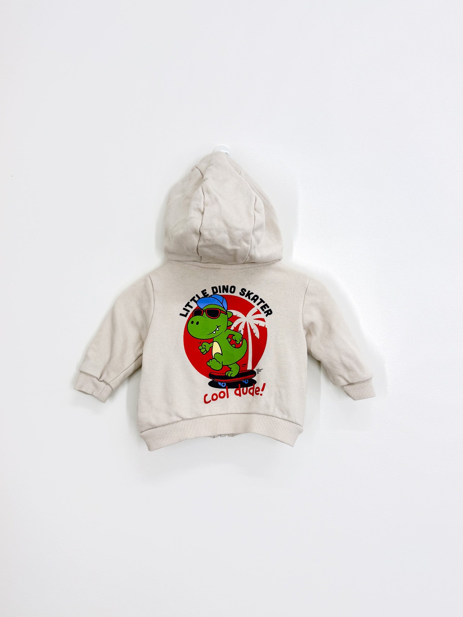 Teeny Weeny dino skater zip hoodie (0-3m)