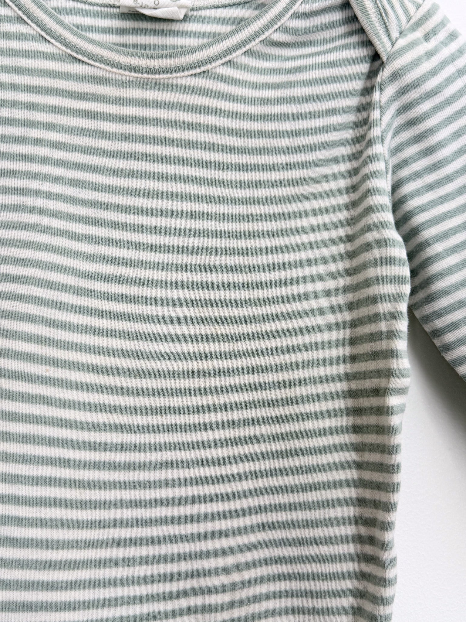 Nature Baby organic bodysuit - green stripe (6-12m)