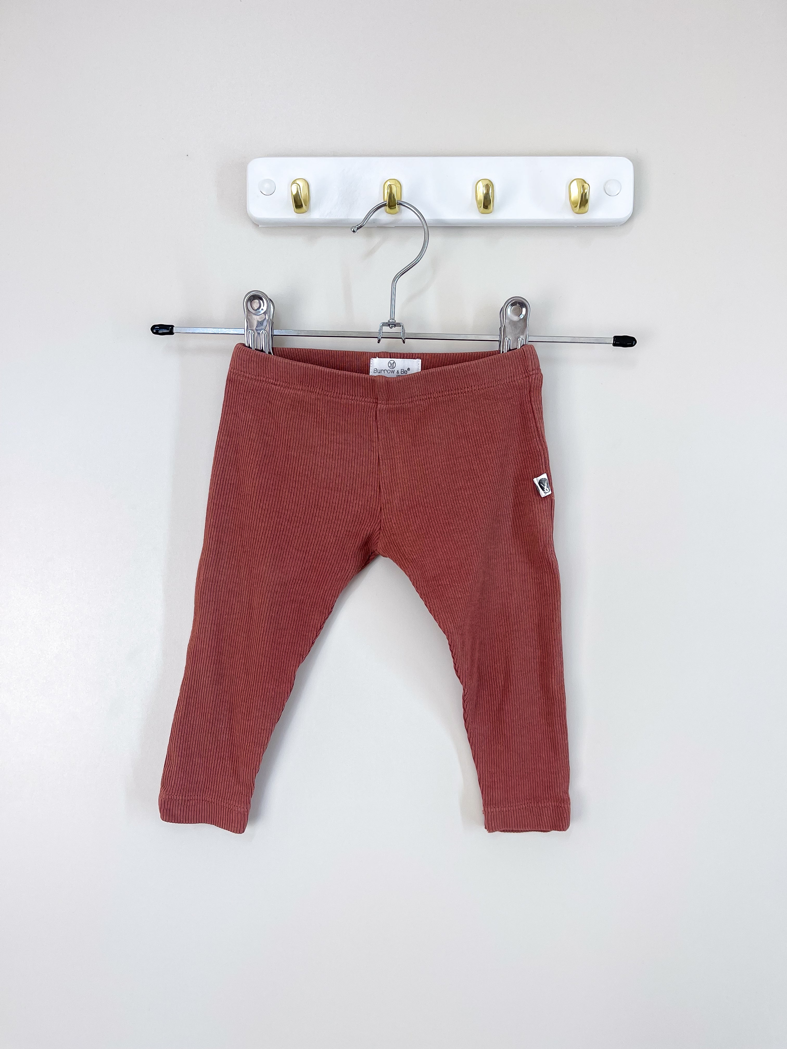 Burrow & Be organic ribbed leggings (3-6m)