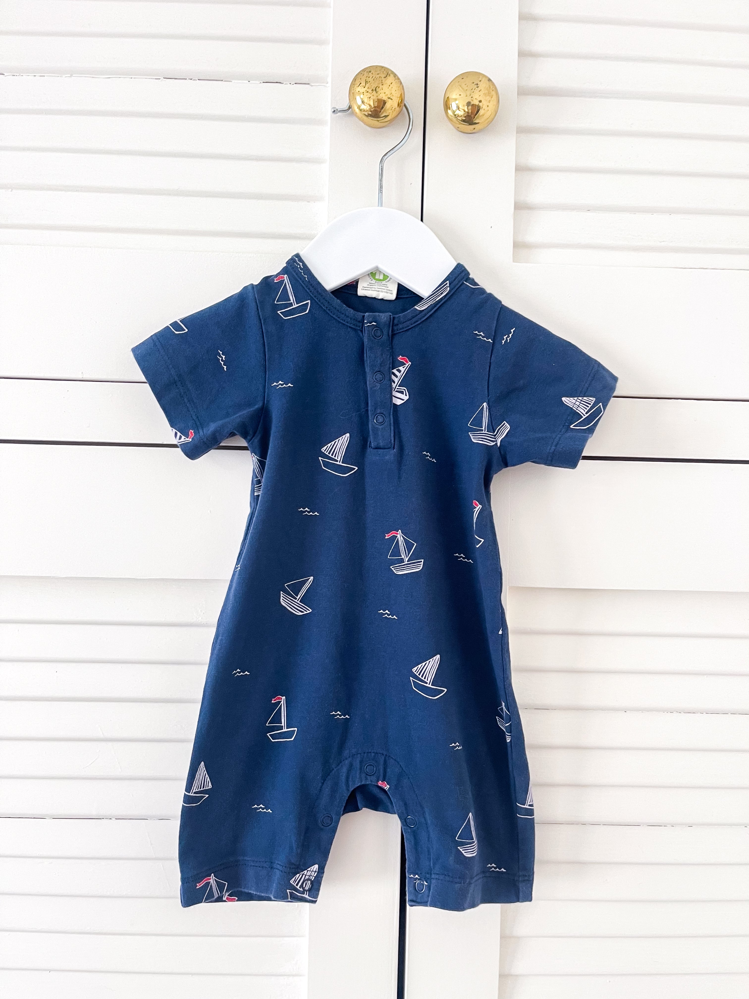 Nature Baby organic shortie suit - sail boats (3-6m)