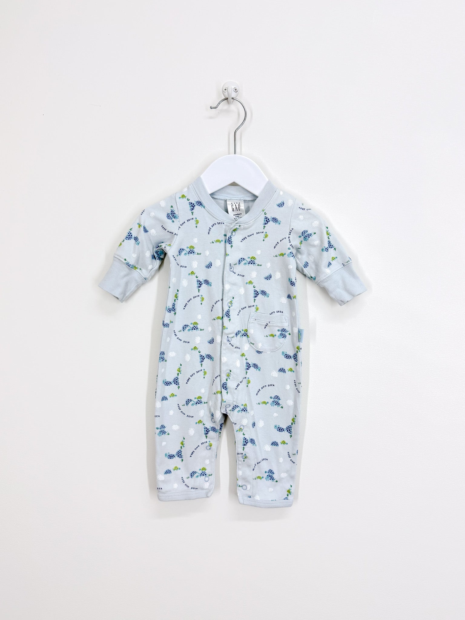 Vintage Gap turtle hide & seek button onesie '00 (0-3m)