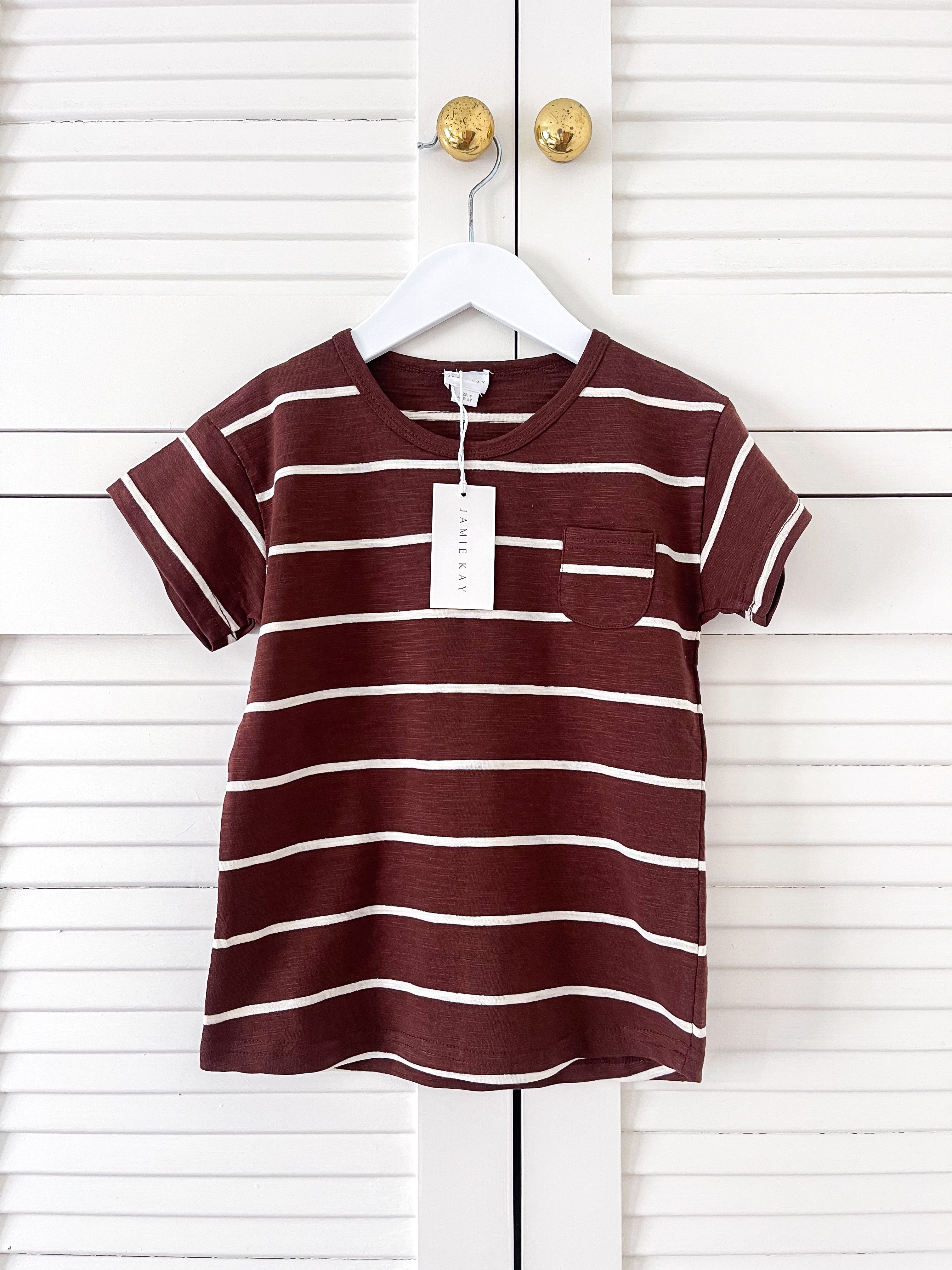 BNWT Jamie Kay organic striped pocket tee (5y)