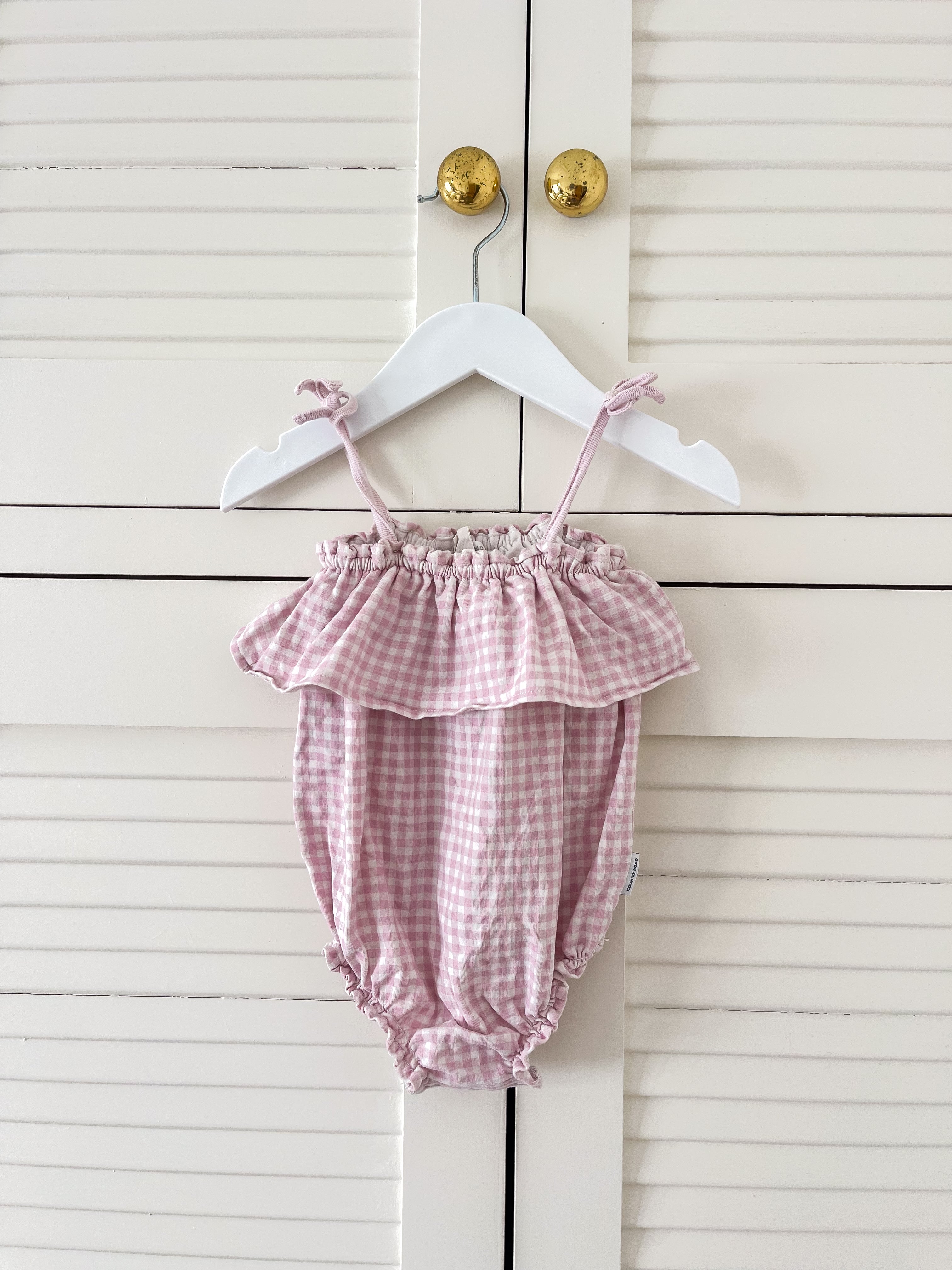 Country Road pink gingham sunsuit (6-12m)