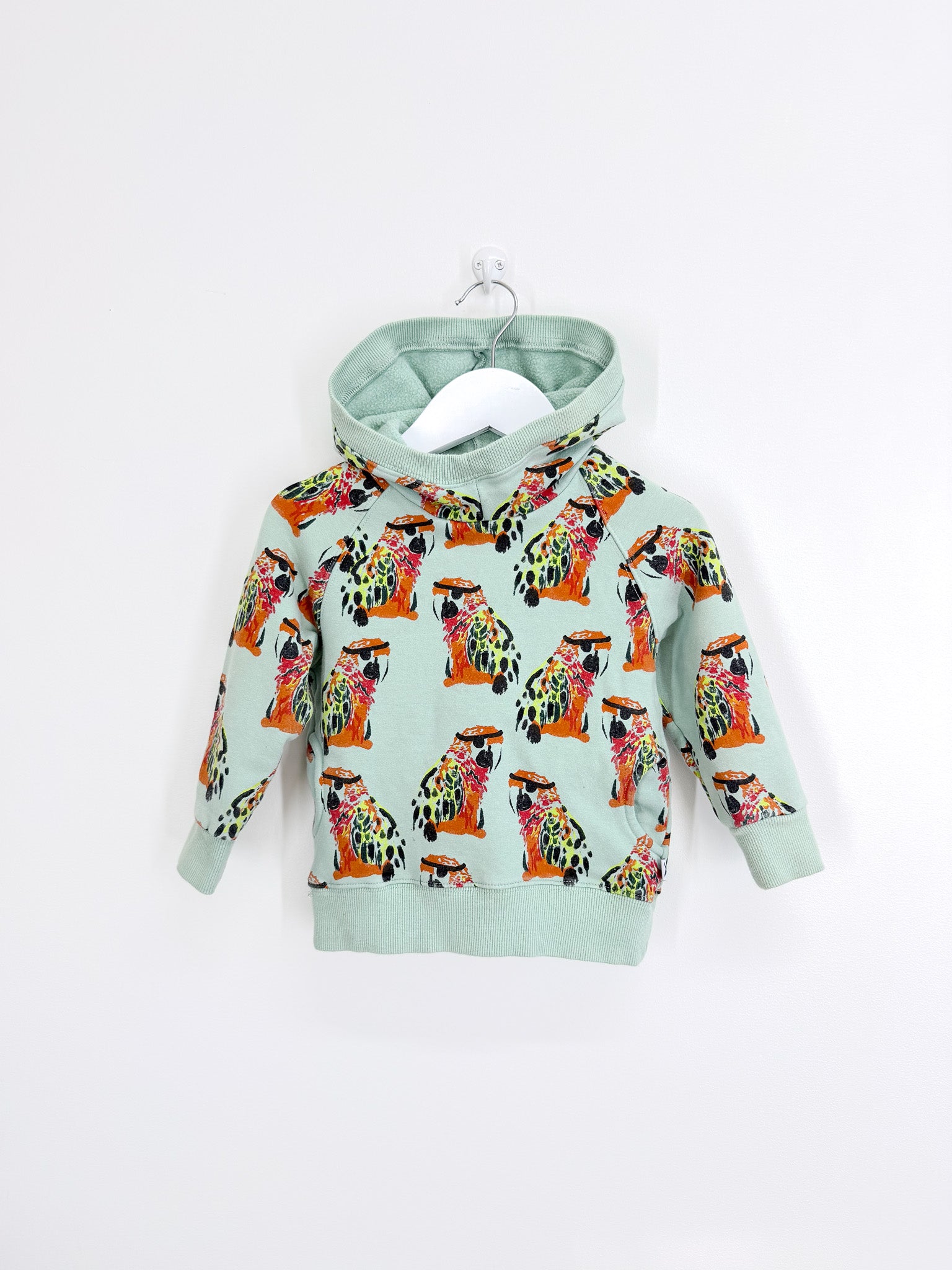 Minti pirate parrots furry pocket hoodie (2y)