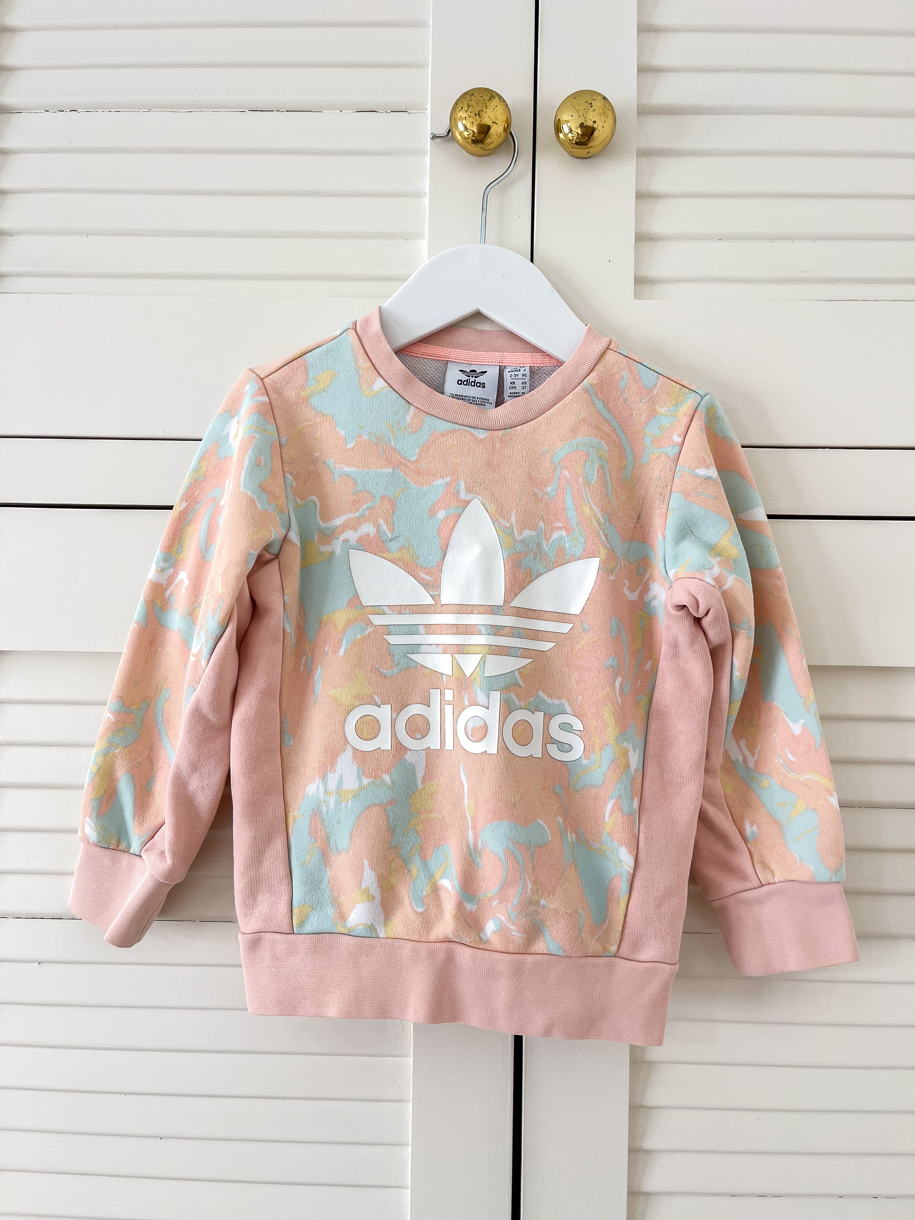 Adidas marble crew sweatshirt (9-12m)