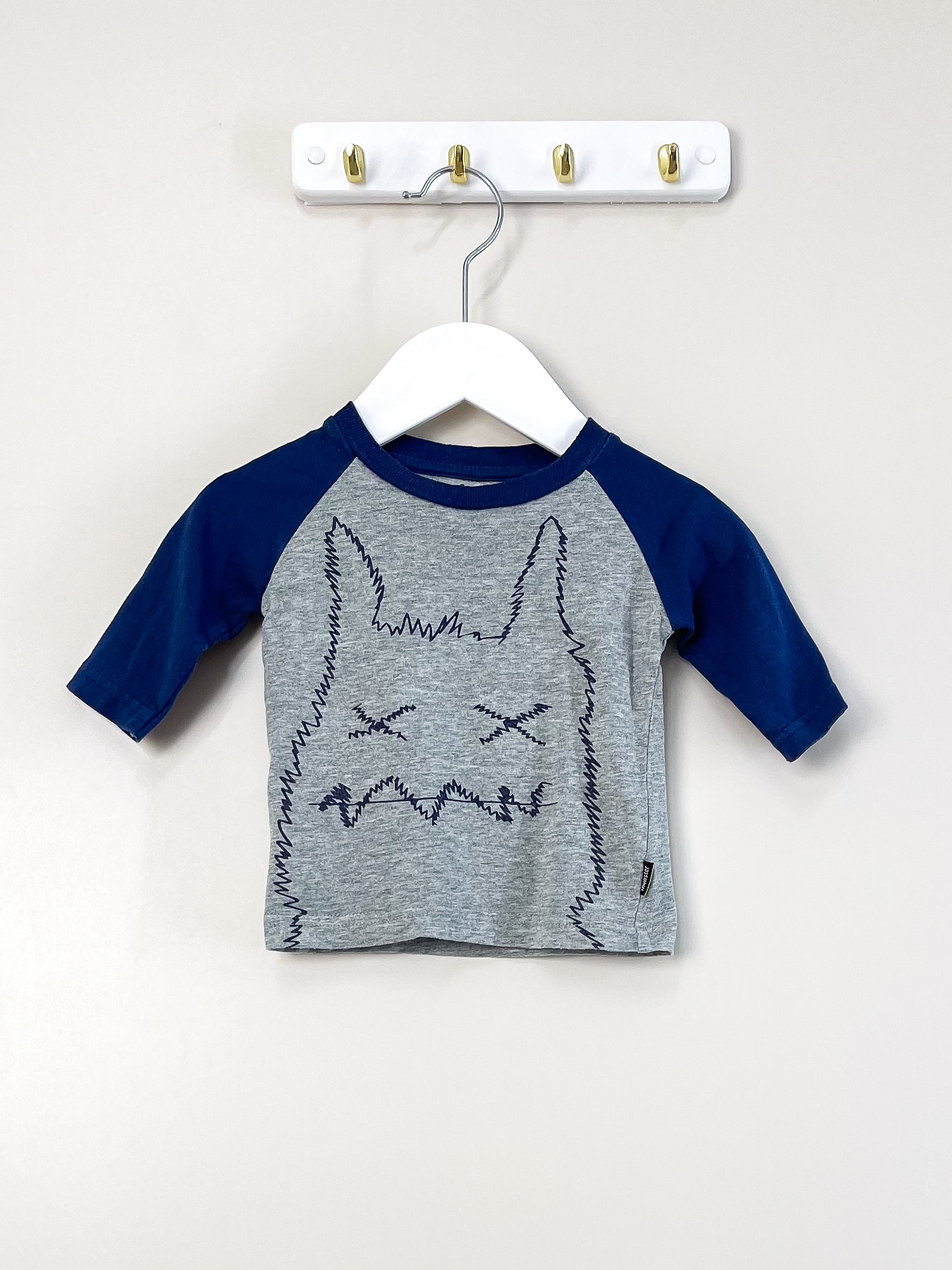 Munster monster raglan tee (0-3m)