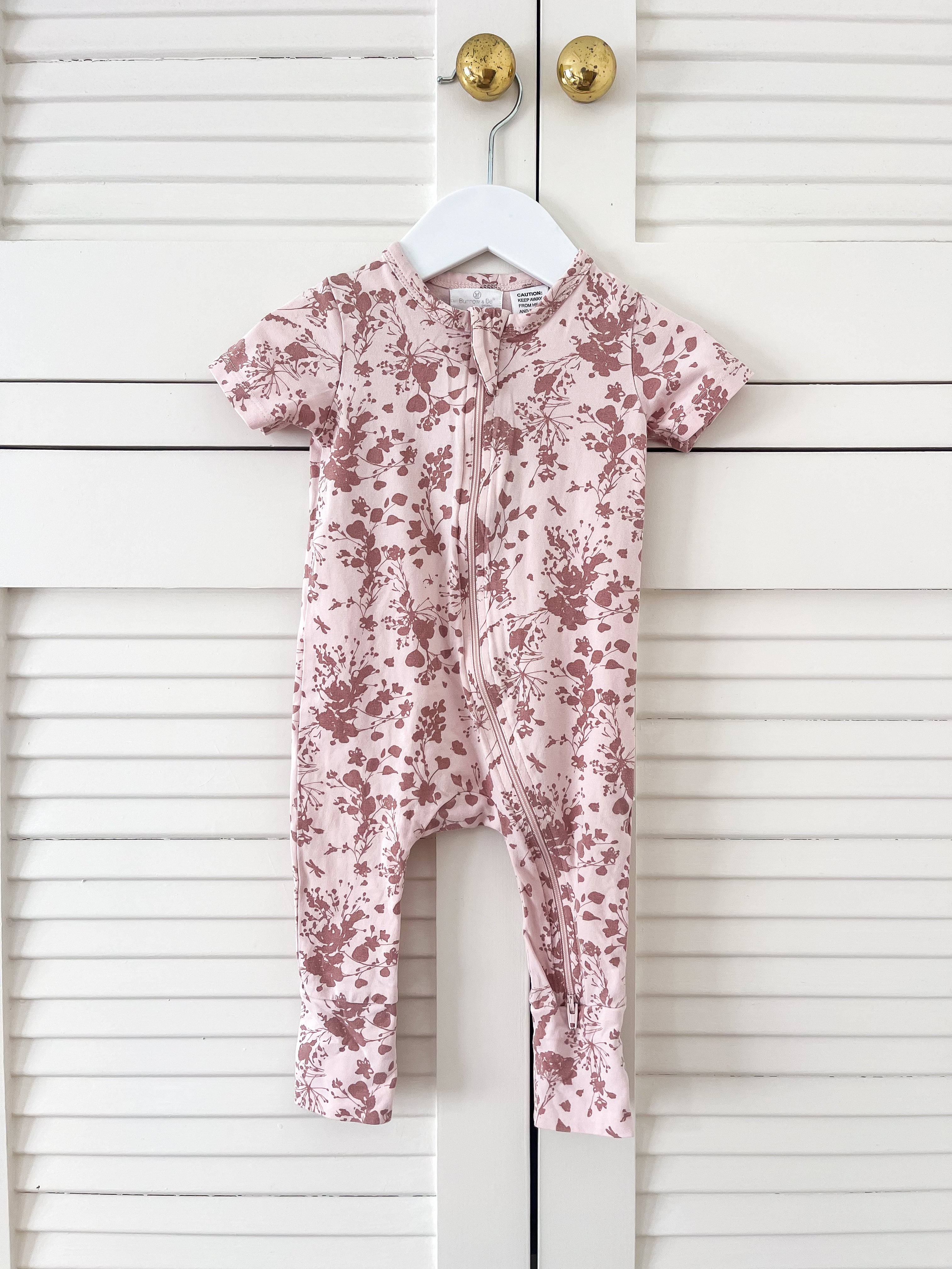 Burrow & Be organic zipsuit - flower splash