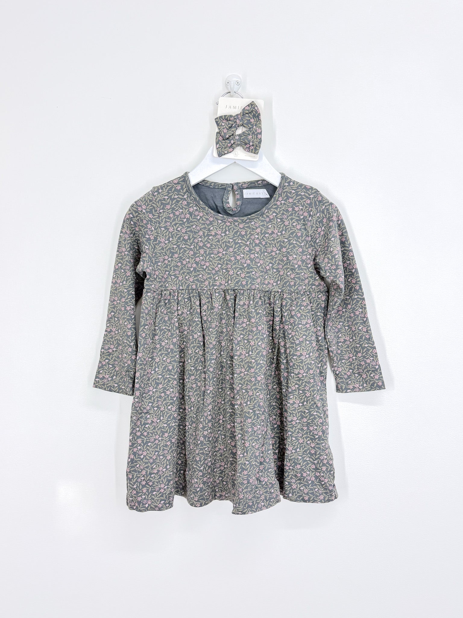 BNWOT Jamie Kay organic pixie dress + hair clips (4y)