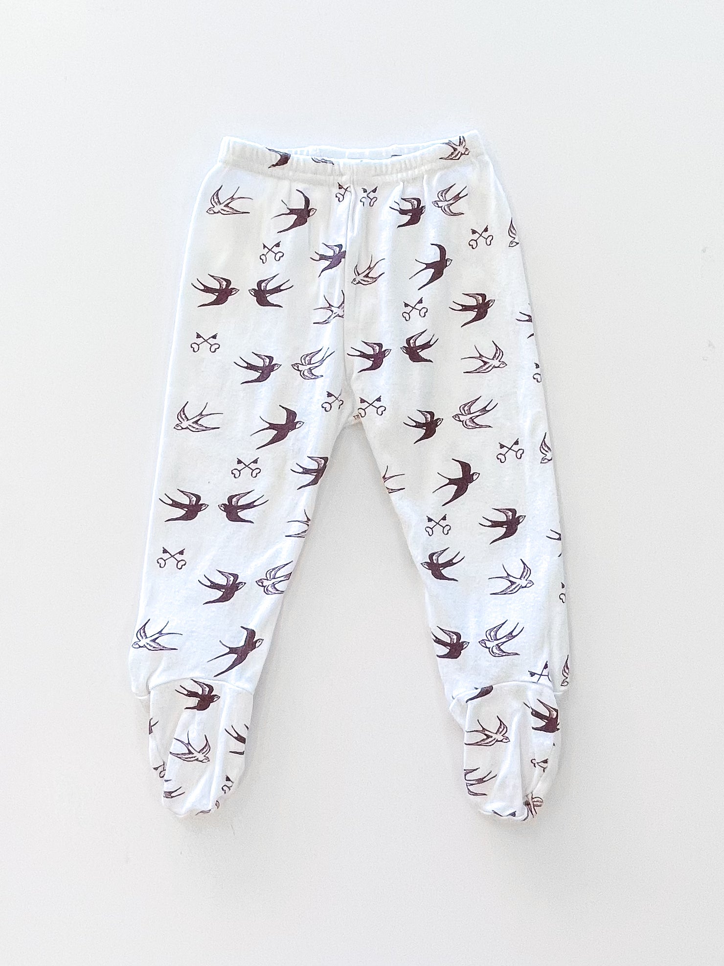 Nature Baby organic footed pants - sparrows (3-6m)