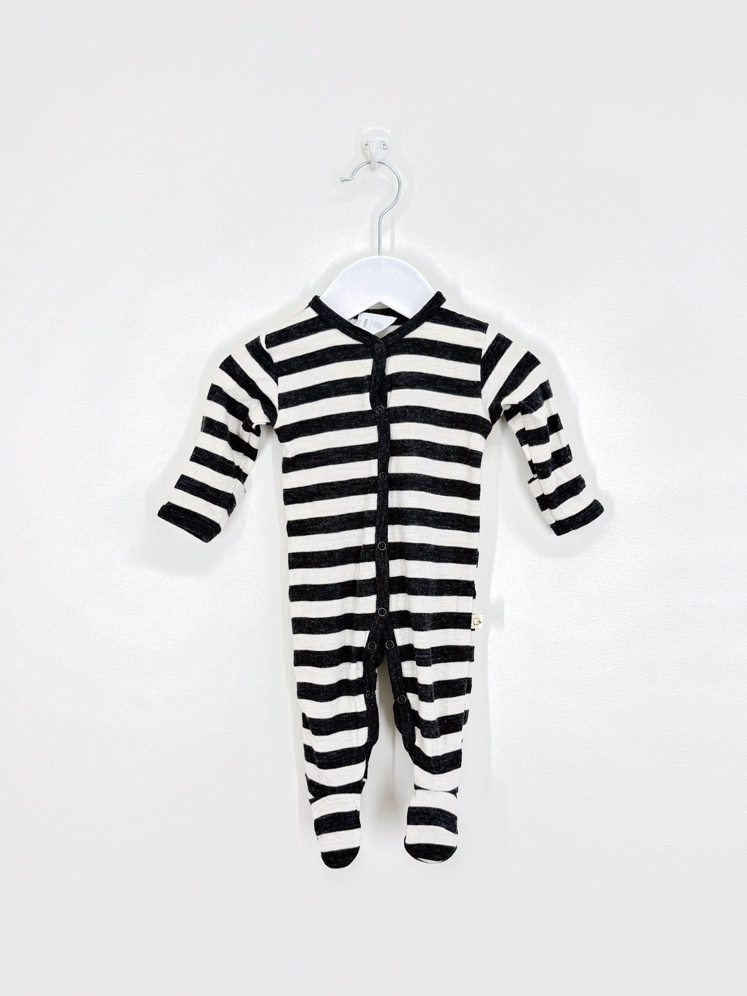 Ricochet merino button onesie - stripe (newborn)