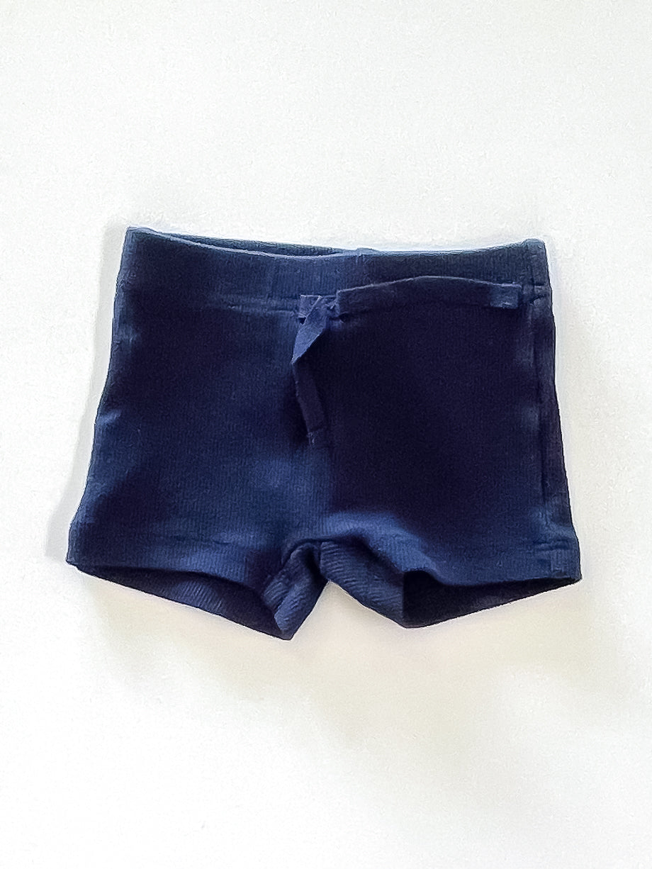 Milky ribbed bike shorts (0-3m)