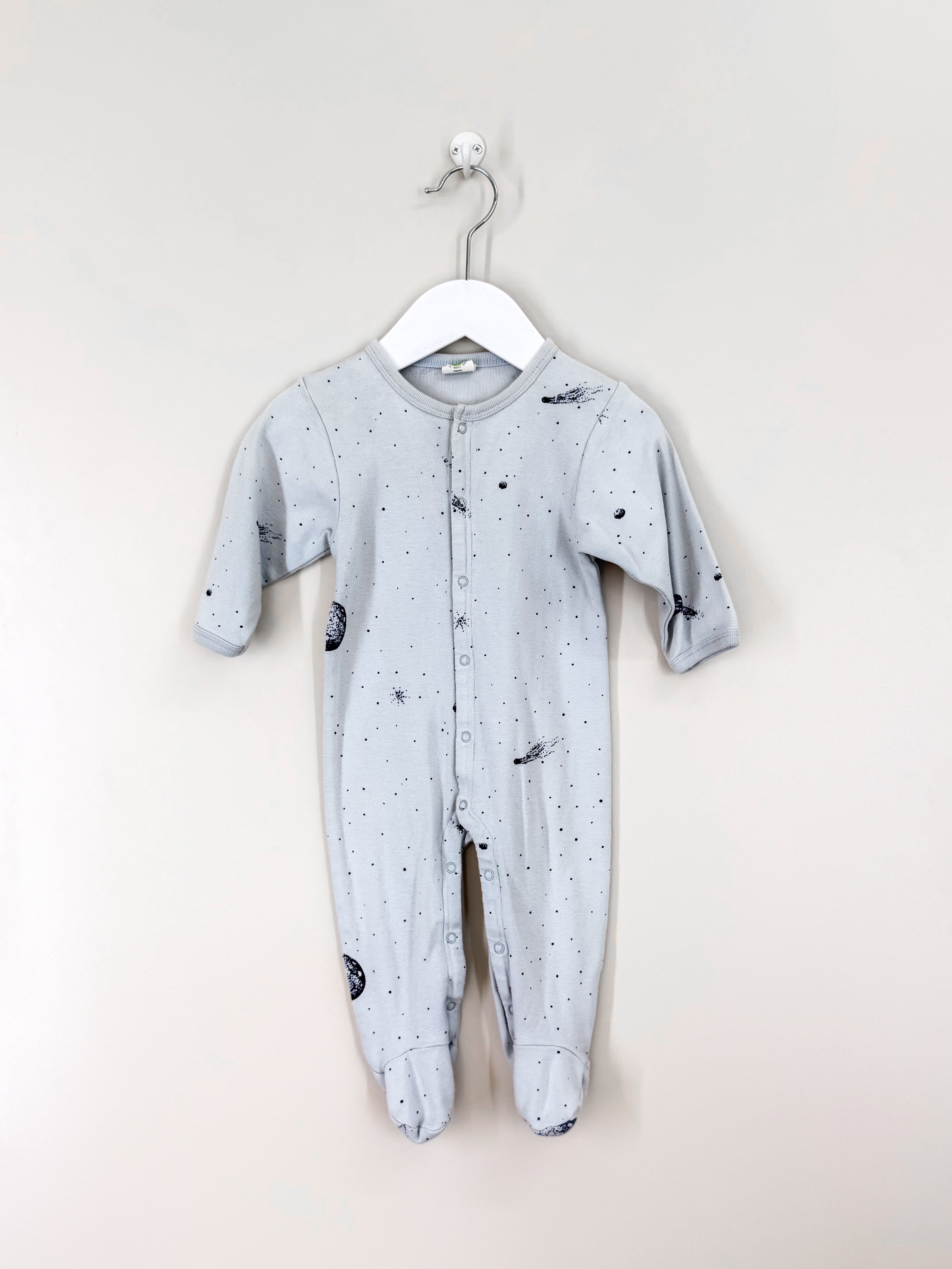 Nature Baby organic henley PJ suit - galaxy (3-6m)