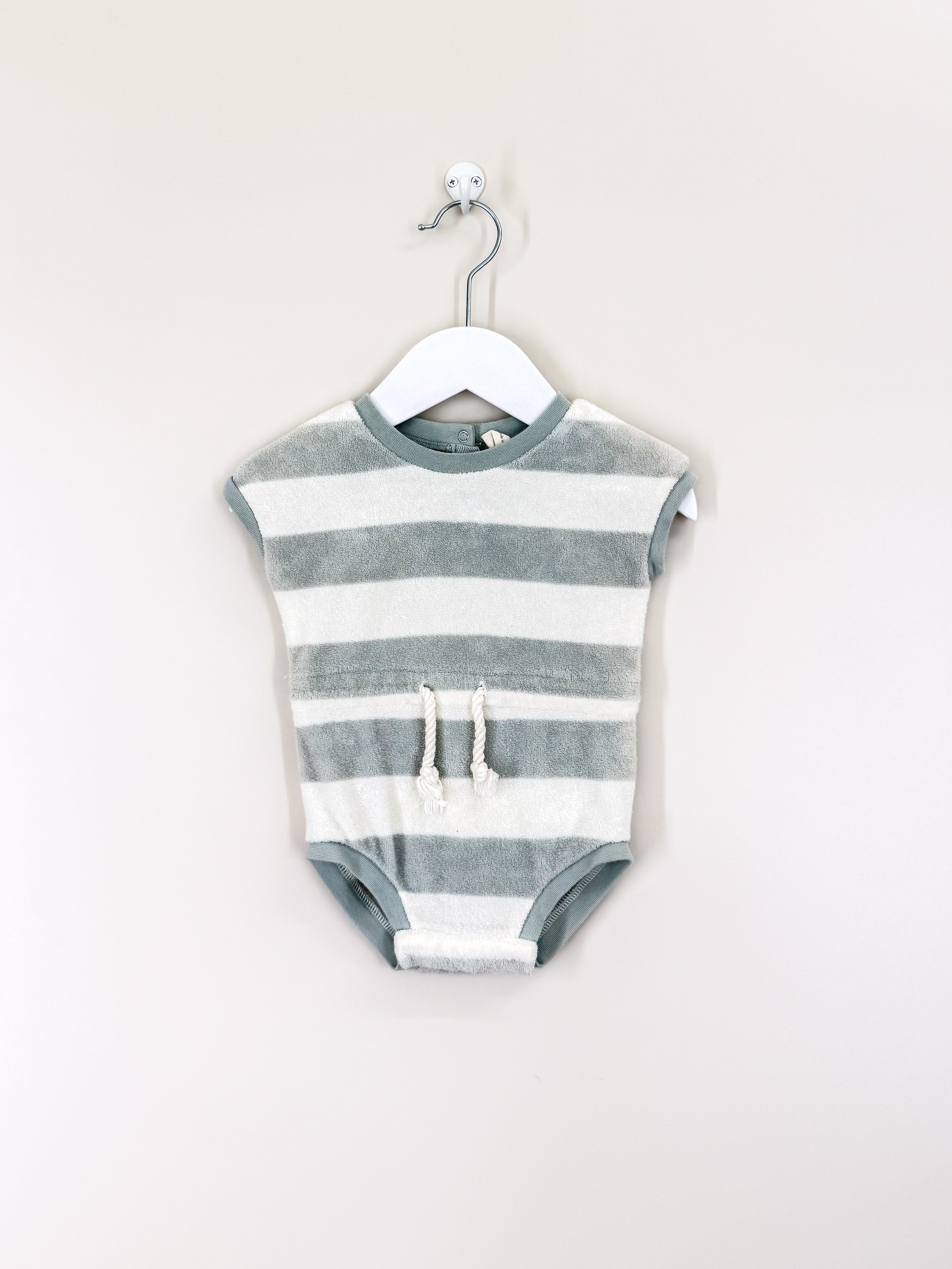 Quincy Mae organic terry retro romper (0-3m)